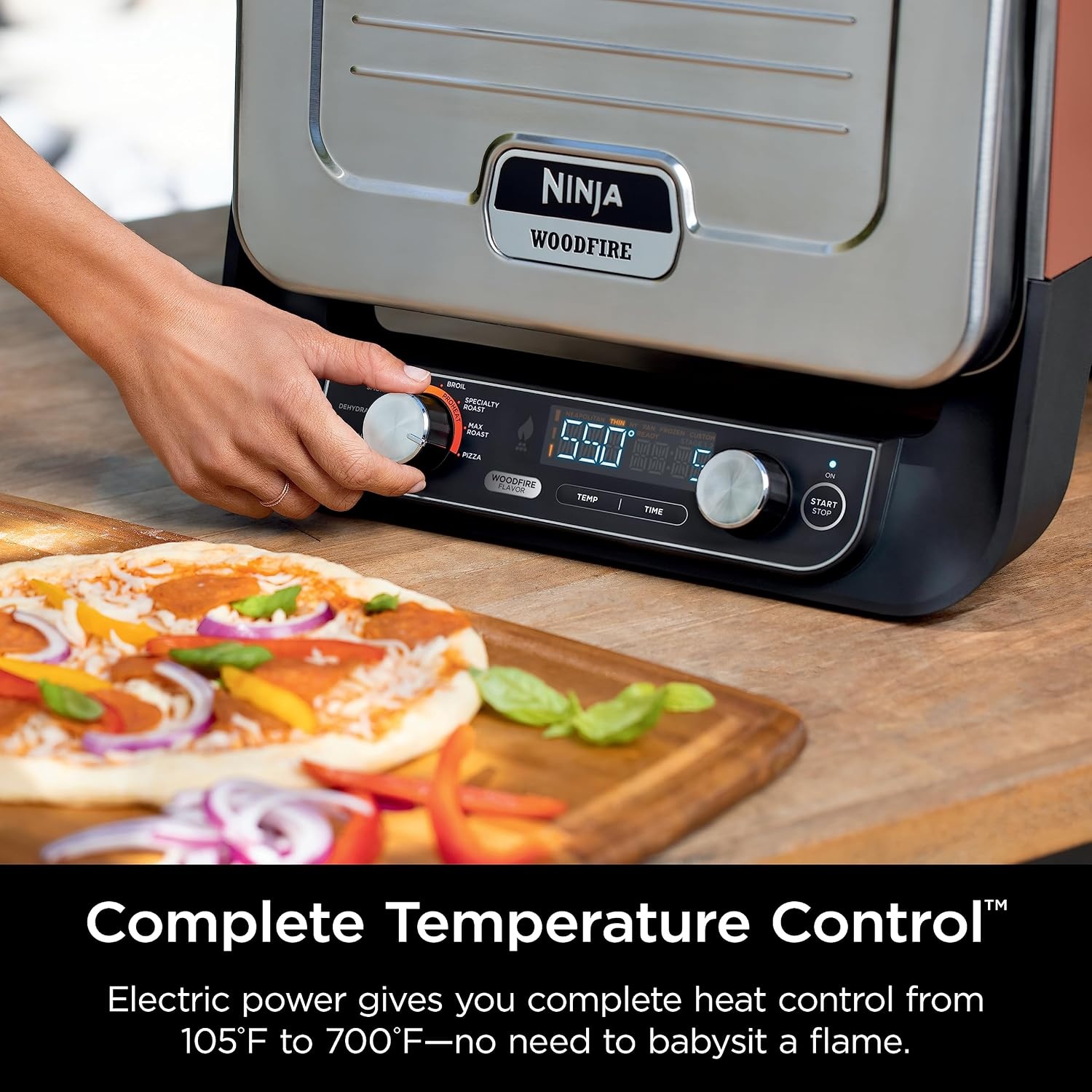 image:imageNinja Woodfire Oven amp Smoker 8in1 Heats to 700F Terracotta Red OO101Pizza Oven Smoker