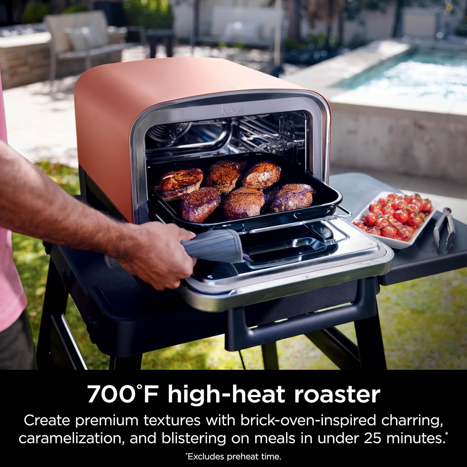 image:imageNinja Woodfire Oven amp Smoker 8in1 Heats to 700F Terracotta Red OO101Pizza Oven Smoker