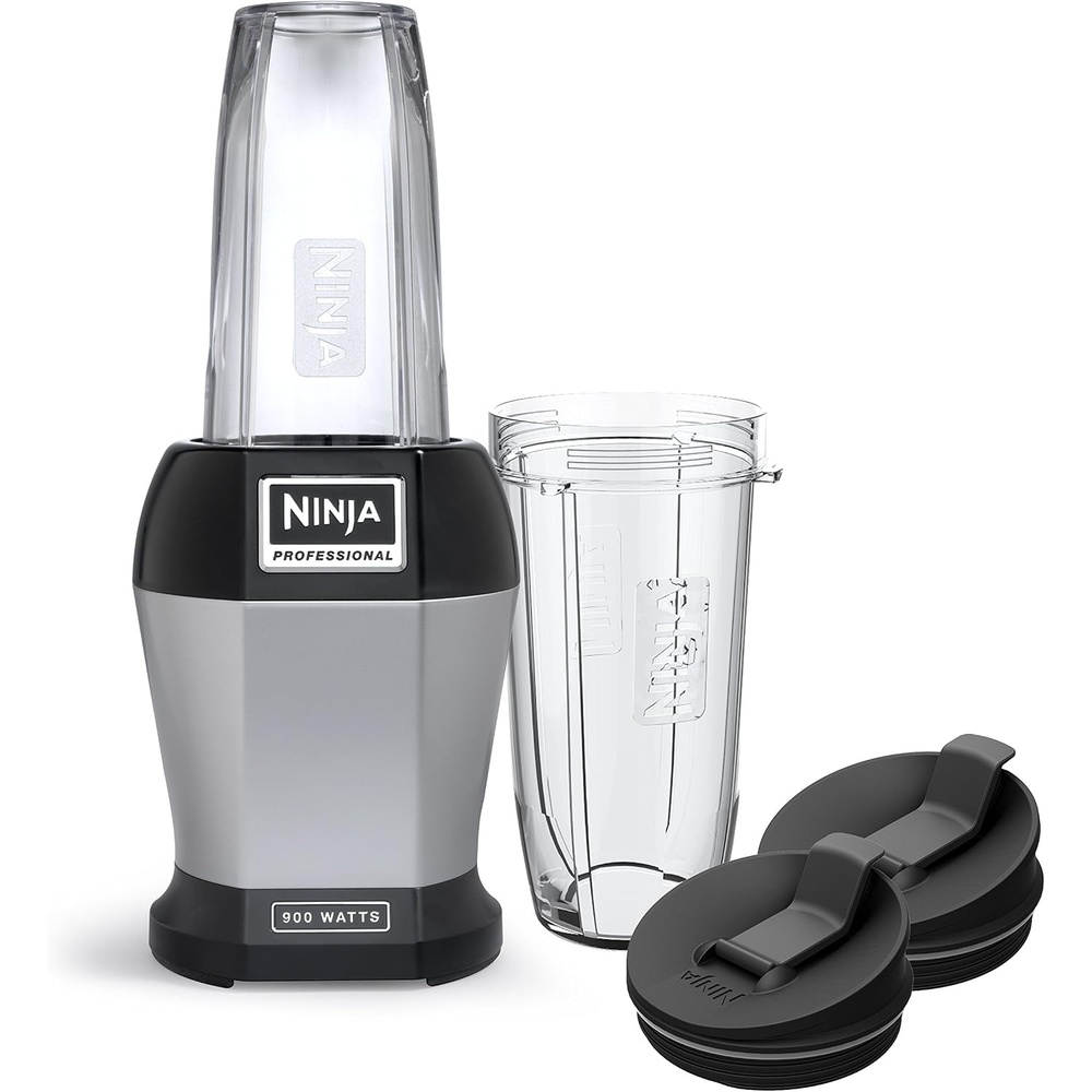 image:imageNinja BL450C Nutri Pro Personal Blender For Juices Shakes amp Smoothies 18 and 24 Oz cups BlackSilver 900W Canadian Version