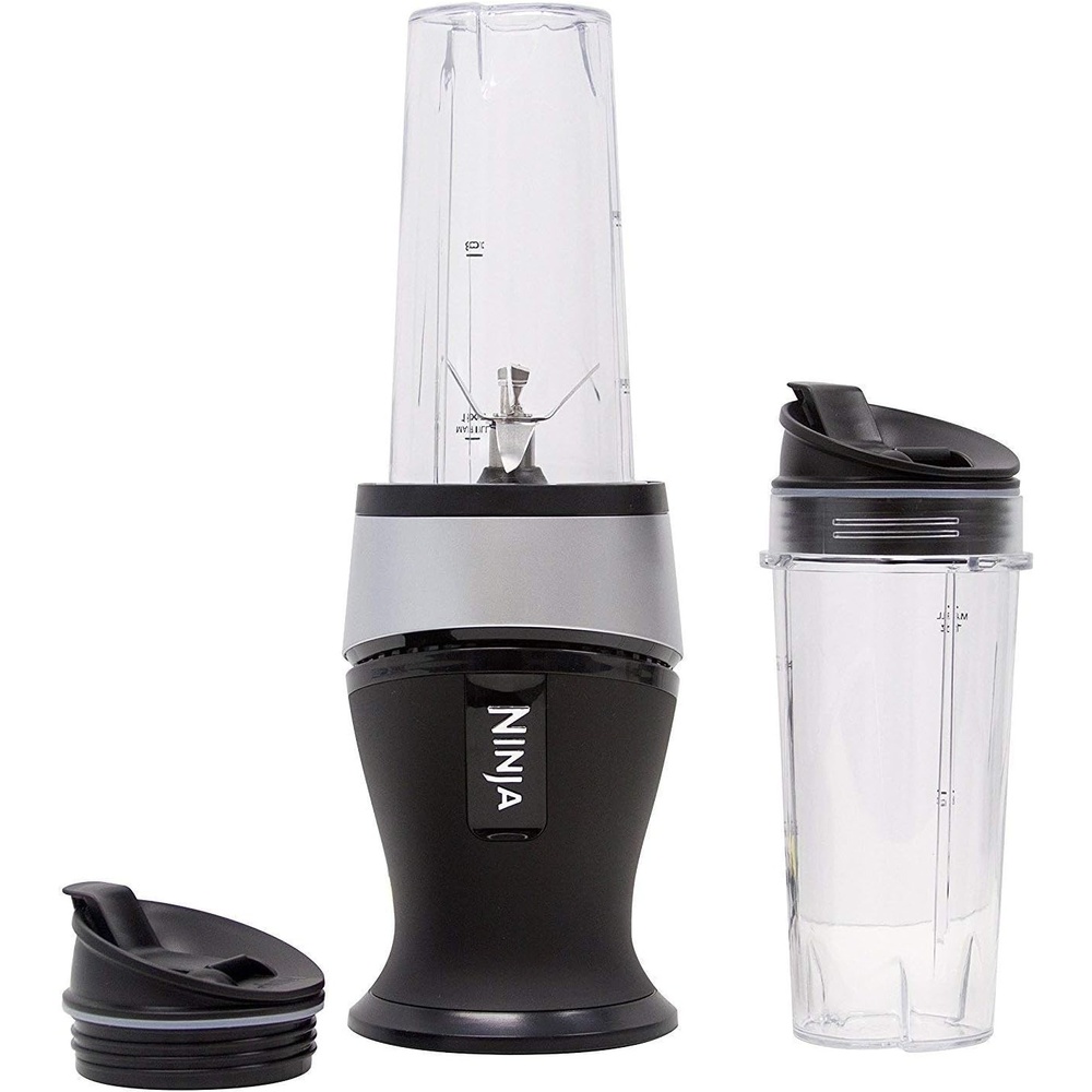image:imageNinja Personal Blender for Shakes Smoothies Food Prep and Frozen Blending with 700Watt Base and 2 16Ounce Cups with Spout Lids QB3001SS RenewedSilver