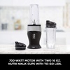 Ninja Personal Blender for Shakes, Smoothies, Food Prep, and Frozen Blending with 700-Watt Base and (2) 16-Ounce Cups with Spout Lids (QB3001SS) (Renewed)(Silver)