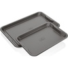 Ninja B33003 Foodi NeverStick Premium 3-Piece Baking Sheet Set, Nonstick, Oven Safe up to 500⁰F, with 9 x 13 inch Sheet, 10 x 15 inch Sheet & 11 x 17 inch Sheet, Dishwasher Safe, Grey(Twin Pack Cookie Pans)
