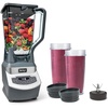 Ninja BL660 Professional Compact Smoothie & Food Processing Blender, 1100-Watts, 3 Functions -for Frozen Drinks, Smoothies, Sauces, & More, 72-oz.* Pitcher, (2) 16-oz. To-Go Cups & Spout Lids, Gray(Pro TotalCrush Blender)