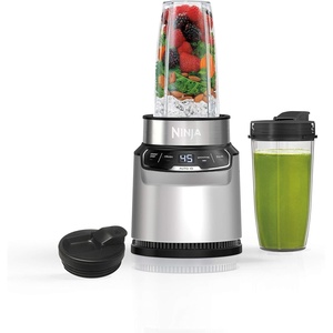Ninja (Refurbished) (BN401) Nutri Pro with Auto-iQ, 1100-Peak-Watt, Personal Blender, Cloud Silver (Renewed)