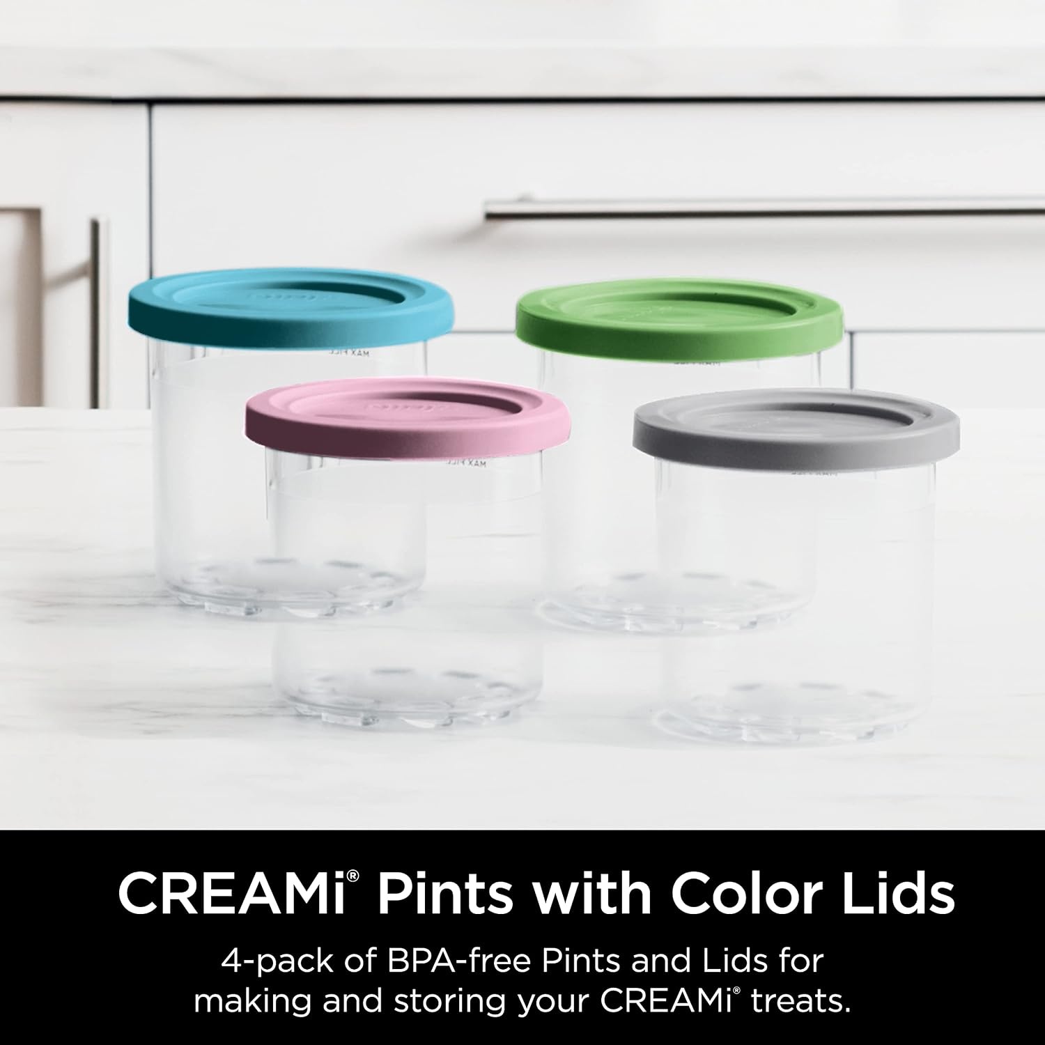 image:imageNinja CREAMi 7in1 Ice Cream Maker Includes 5 Pints for Ice Cream Gelato Sorbet Milkshakes Mixins Smoothie Bowls amp MoreCREAMi 5 16 oz Pints