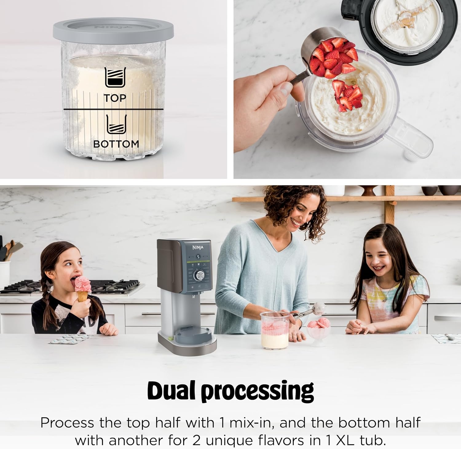 image:imageNinja CREAMi Deluxe Ice Cream Maker 11in1 Create Frozen Desserts Sorbet Milkshakes Yogurt amp More Includes 2 Dishwasher Safe XL 24 Oz Tubs with storage lids Blue NC501ND