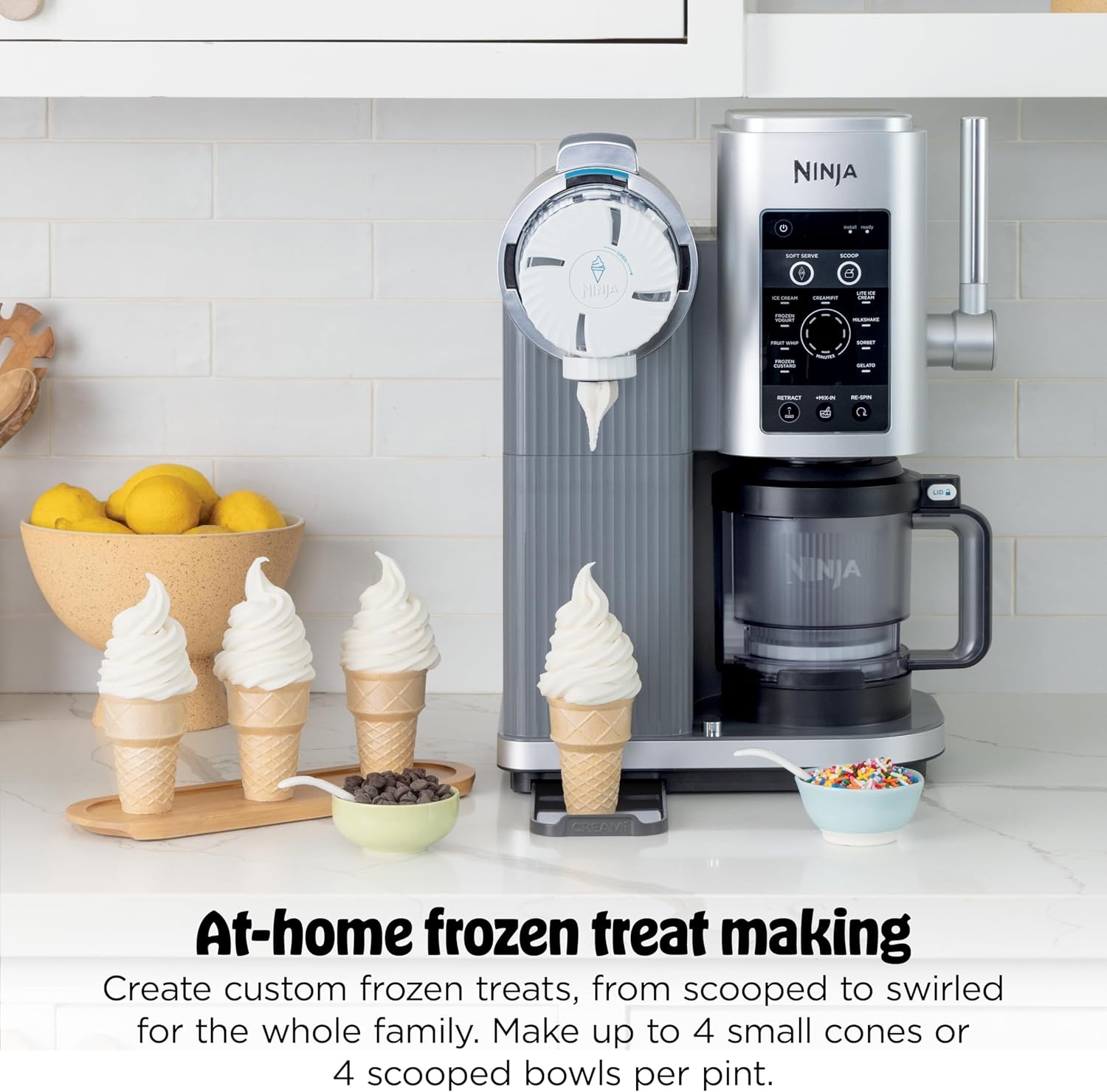 image:imageNinja CREAMi Scoop amp Swirl Ice Cream and Soft Serve Maker Oprahs Favorite Things 2025 13 Programs Soft Serve Handle amp 4 CREAMi 2in1 16oz Pints Gift for Kids amp ALL ages NC701CREAMi Swirl 4 16 oz Pints