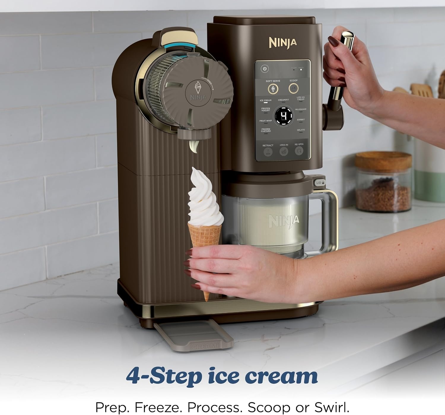 image:imageNinja Creami Scoop amp Swirl 13in1 Ice Cream and Soft Serve Maker NC701BLCREAMi Scoop Swirl Mocha