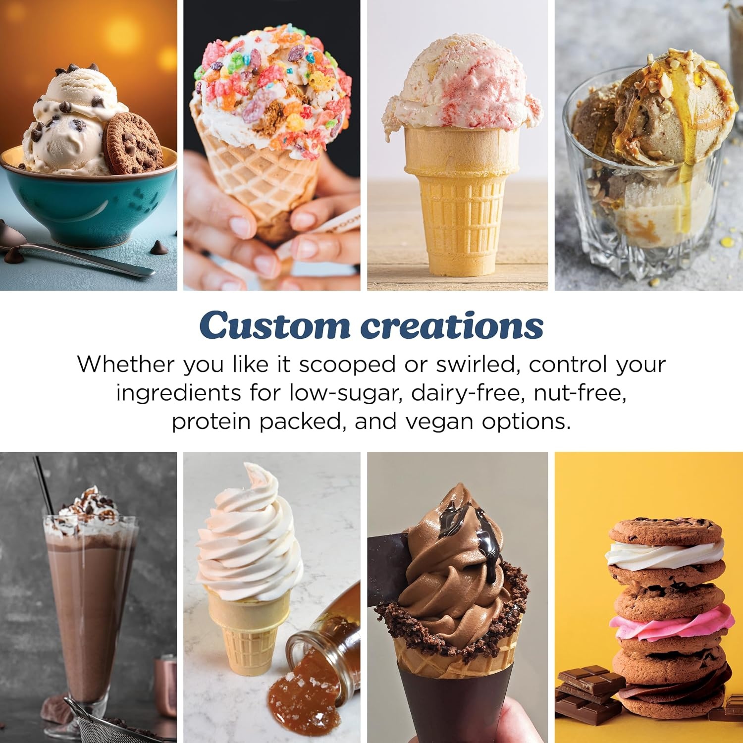 image:imageNinja Creami Scoop amp Swirl 13in1 Ice Cream and Soft Serve Maker NC701BLCREAMi Scoop Swirl Navy