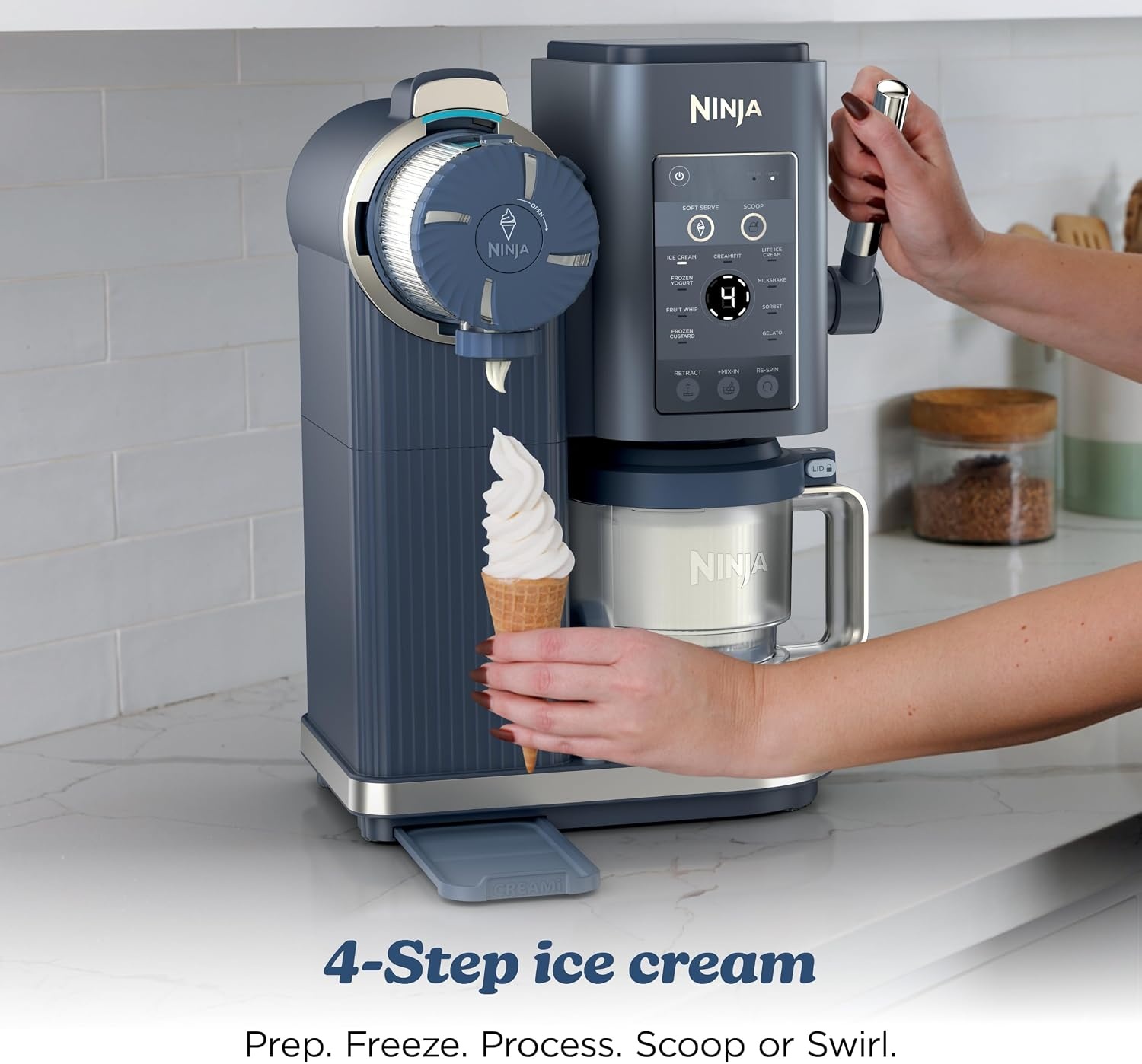 image:imageNinja Creami Scoop amp Swirl 13in1 Ice Cream and Soft Serve Maker NC701BLCREAMi Scoop Swirl Navy