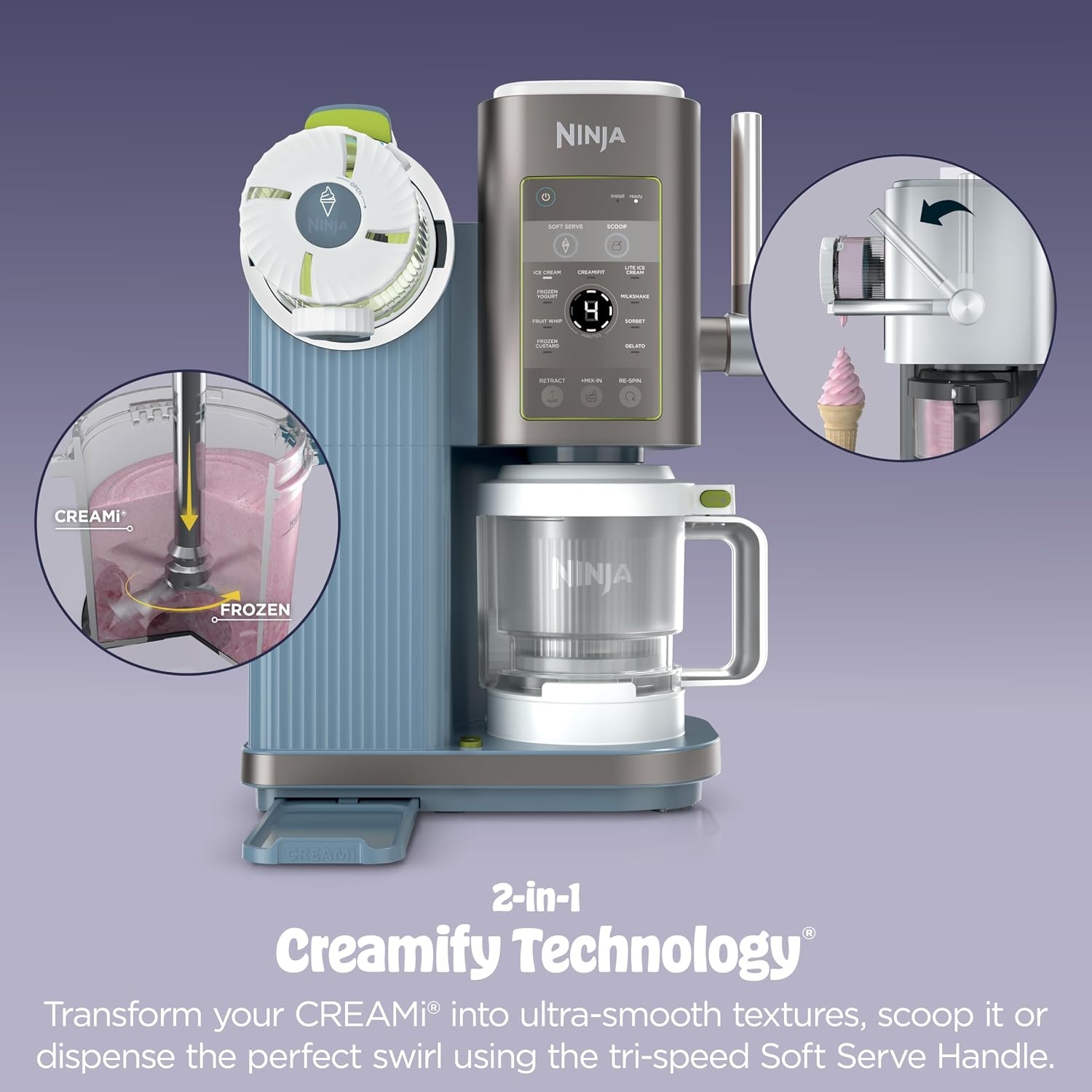 image:imageNinja Creami Scoop amp Swirl 13in1 Ice Cream and Soft Serve Maker NC701ND