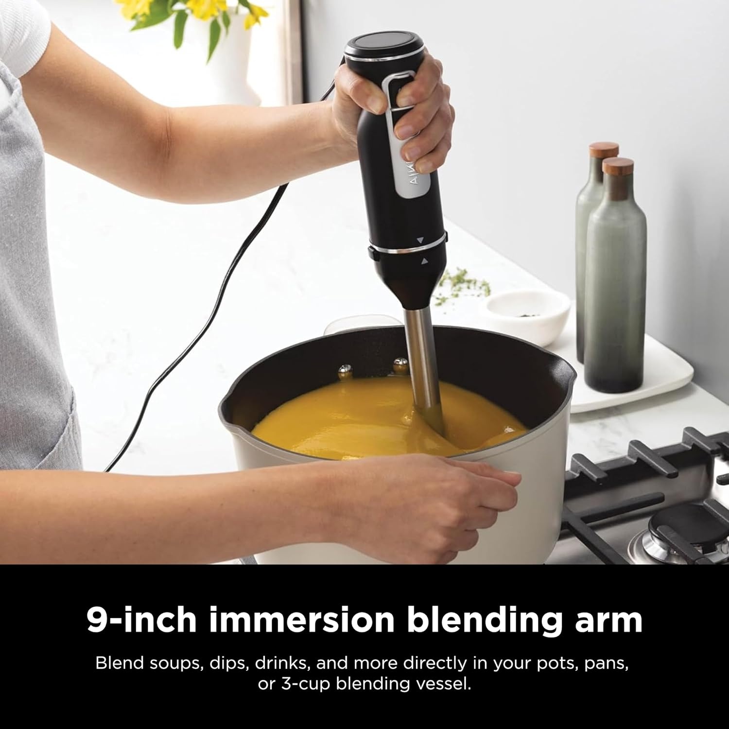 image:imageNinja Immersion Blender amp Whisk 4 Speeds 4oz Cup Deep Navy CI201NDBlack