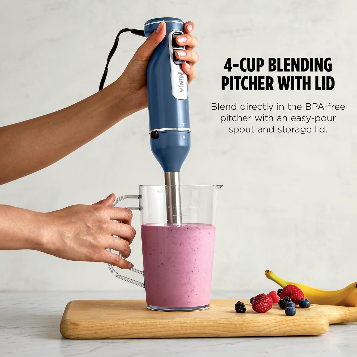 image:imageNinja Immersion Blender amp Whisk 4 Speeds 4oz Cup Deep Navy CI201NDNavy