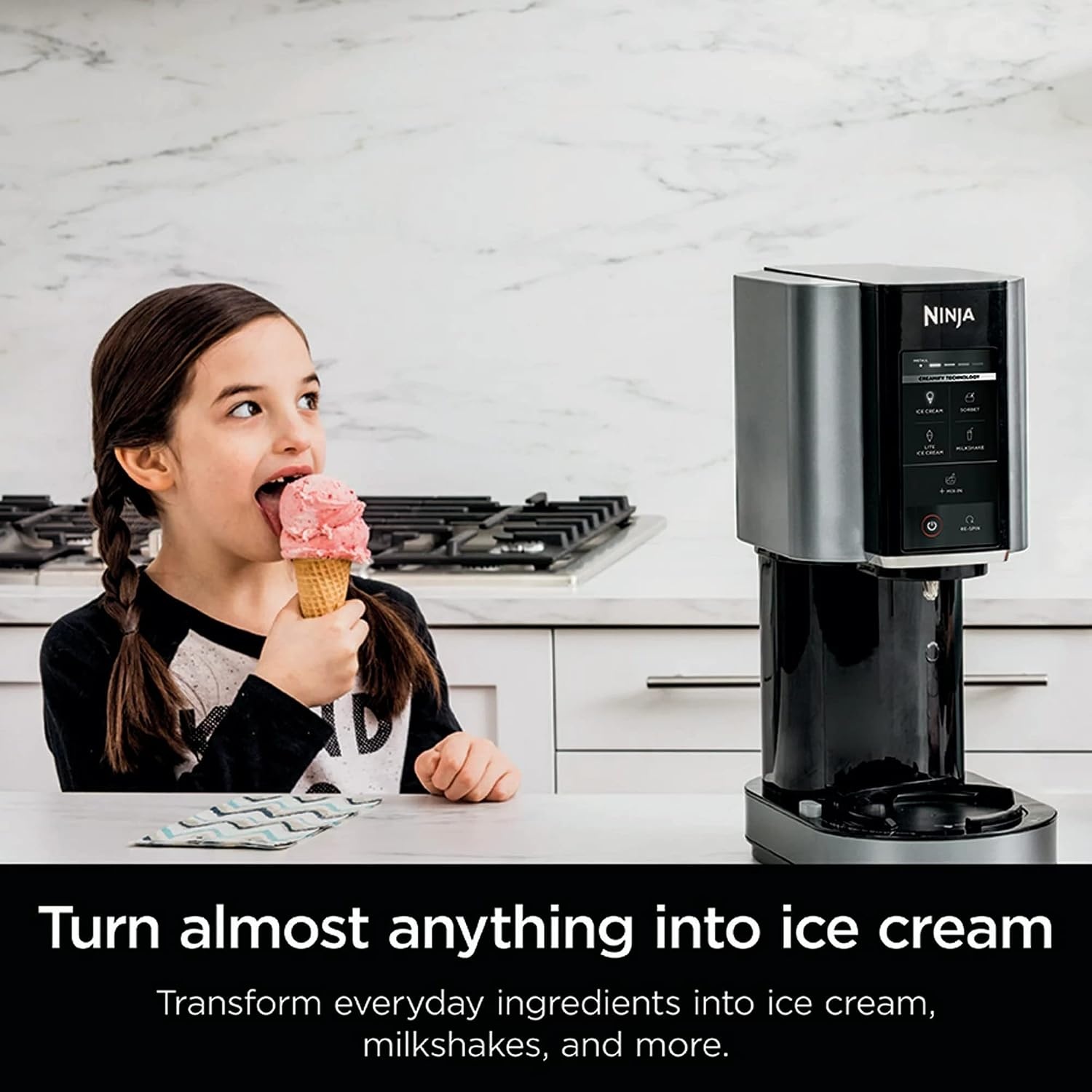 image:imageNinja NC300 CREAMi Ice Cream Maker with 2 Pint Containers amp Lids Silver Renewed