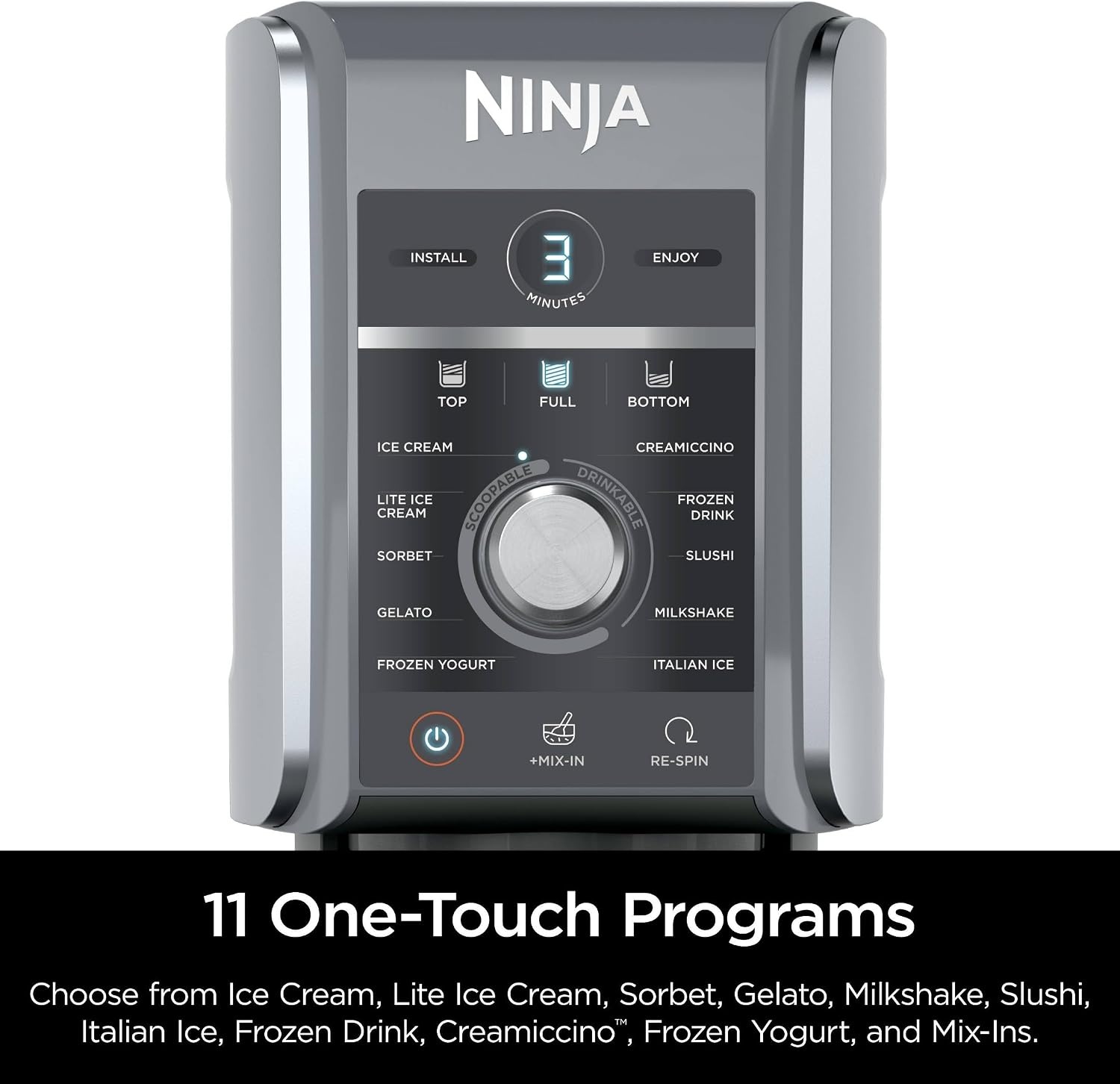image:imageNinja NC501 CREAMi Deluxe 11in1 Ice Cream amp Frozen Treat Maker with 2 XL Family Size Pint Containers Silver Renewed