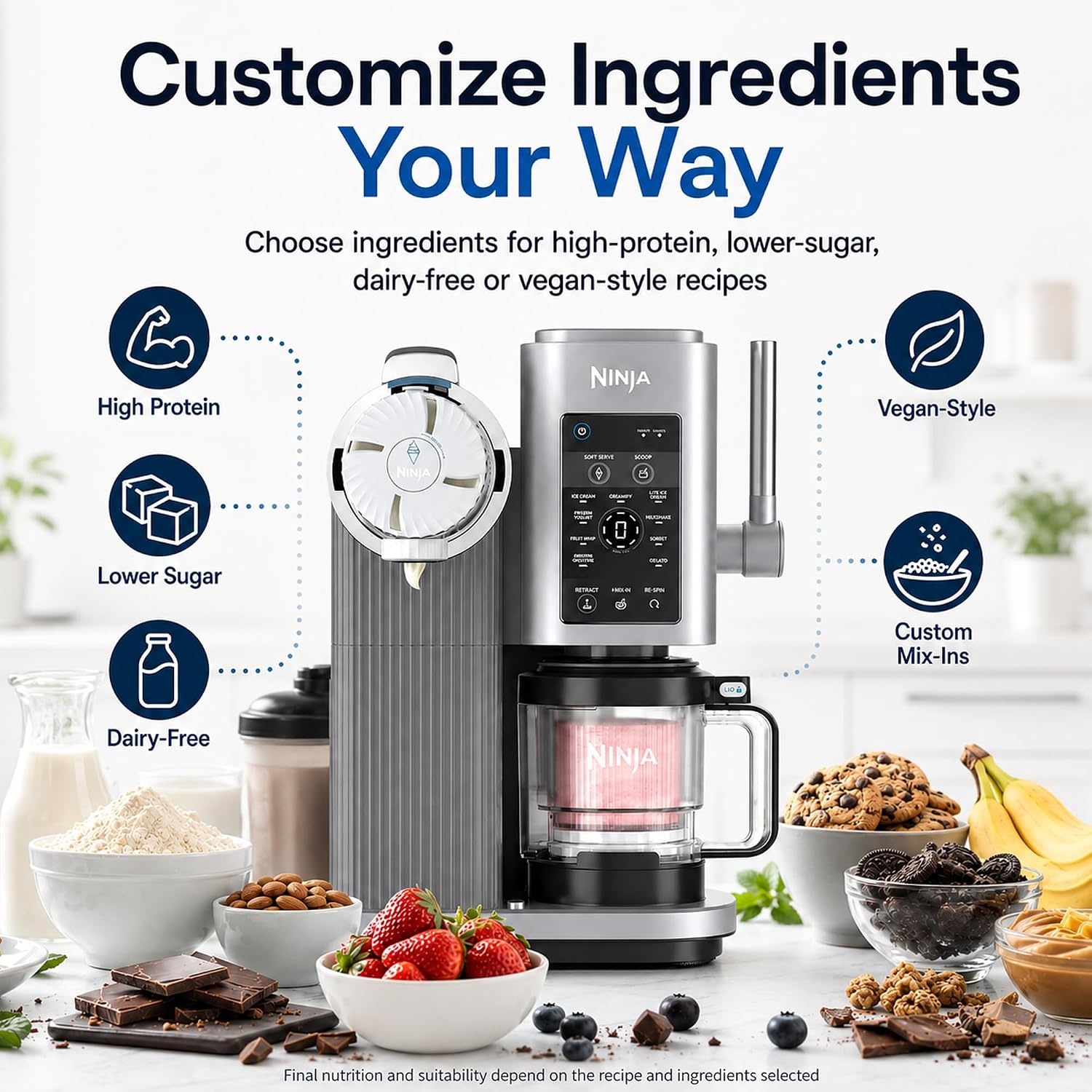 image:imageNinja NC701 CREAMi Swirl 13in1 Soft Serve Ice Cream Machine Renewed Bundle with 2 YR CPS Enhanced Protection Pack