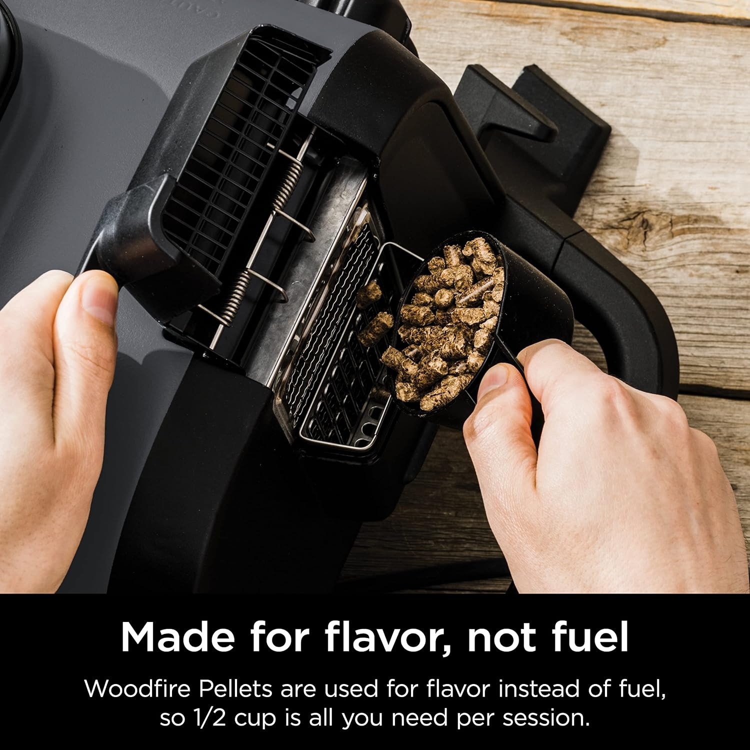 image:imageNinja OG751 Woodfire Pro Outdoor Grill with BuiltIn Thermometer 7in1 Master Grill BBQ SmokerampOutdoor Air Fryer plus BakeRoast DehydrateampBroilWoodfire Technologywith All Purpose Blend Pellets2lb AllPurpose Sample Pellets
