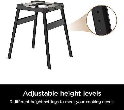 image:imageNinja OG751 Woodfire Pro Outdoor Grill with BuiltIn Thermometer 7in1 Master Grill BBQ SmokerampOutdoor Air Fryer plus BakeRoast DehydrateampBroilWoodfire Technologywith All Purpose Blend PelletsCover 2lb Pellets Stand