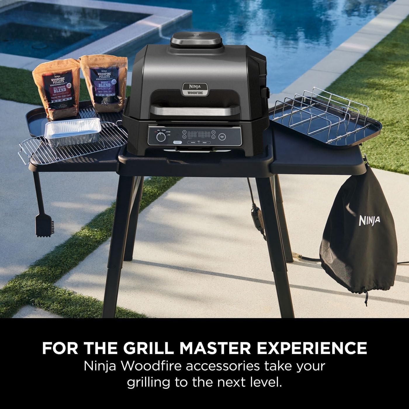 image:imageNinja Woodfire XL Rib Rack for Grilling up to 4 Full Racks of Ribs Easy to Wipe Clean Official Accessory Compatible with Ninja Woodfire XL BBQ Grill OG850 OG901 Black XSKOGXLRBRKEUCleaning Brush