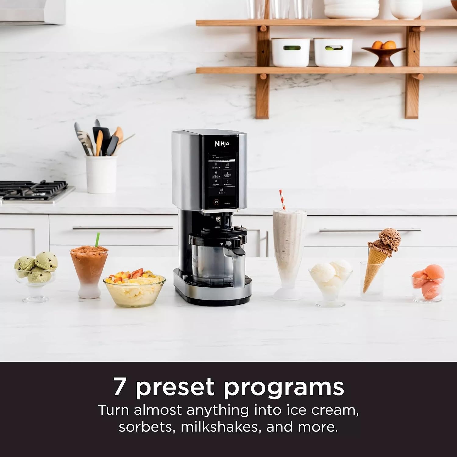 image:imageSharkNinja NC301 CREAMi 7In1 Ice Cream Maker with 7 Custom Frozen Treat Modes and Easy 3Step Treat Preparation Cloud Silver Renewed
