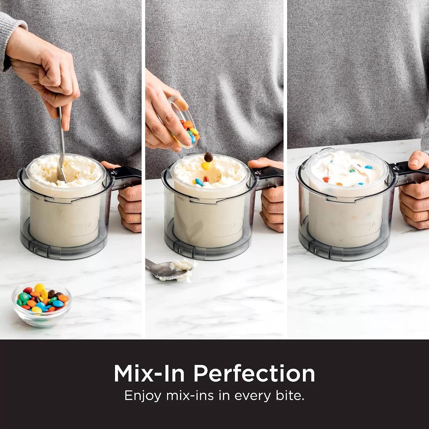 image:imageSharkNinja NC301 CREAMi 7In1 Ice Cream Maker with 7 Custom Frozen Treat Modes and Easy 3Step Treat Preparation Cloud Silver Renewed