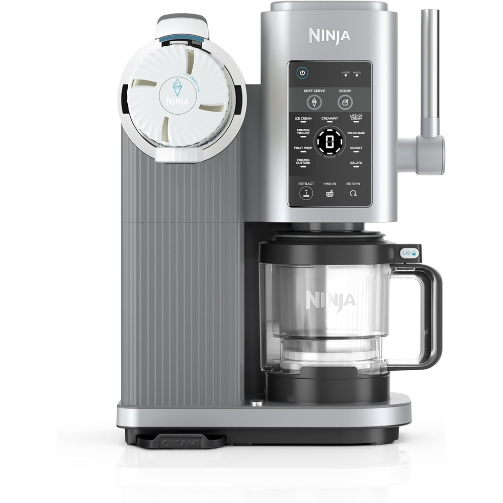 image:imageNinja CREAMi Swirl Ice Cream and Soft Serve Maker Sorbet Milkshake Frozen Yogurt Low Calories Program amp More 13in1 Soft Serve Handle amp 2 CREAMi Swirl 16oz Pints For Kids amp ALL ages NC701C