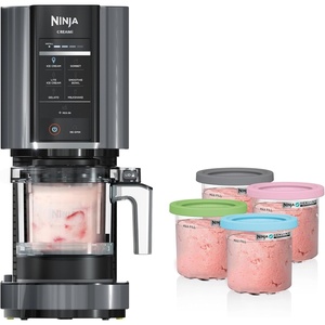 Ninja CREAMi 7-in-1 Ice Cream Maker, Includes (5) Pints, for Ice Cream, Gelato, Sorbet ,Milkshakes, Mix-ins, Smoothie Bowls & More(CREAMi + (5) 16 oz. Pints)