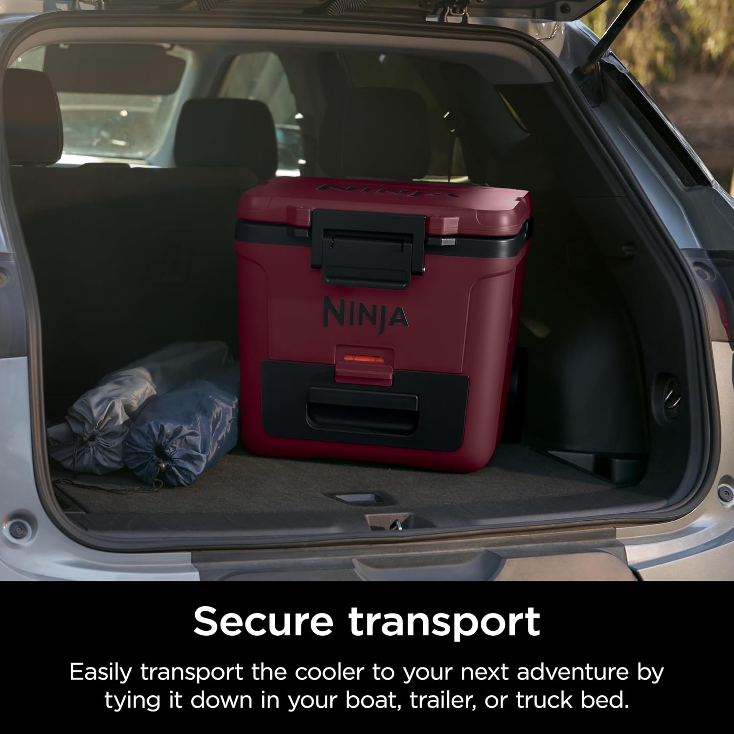 image:imageNinja FrostVault 45qt Cooler with Wheels Dry Storage Drawer Slate GrayMerlot
