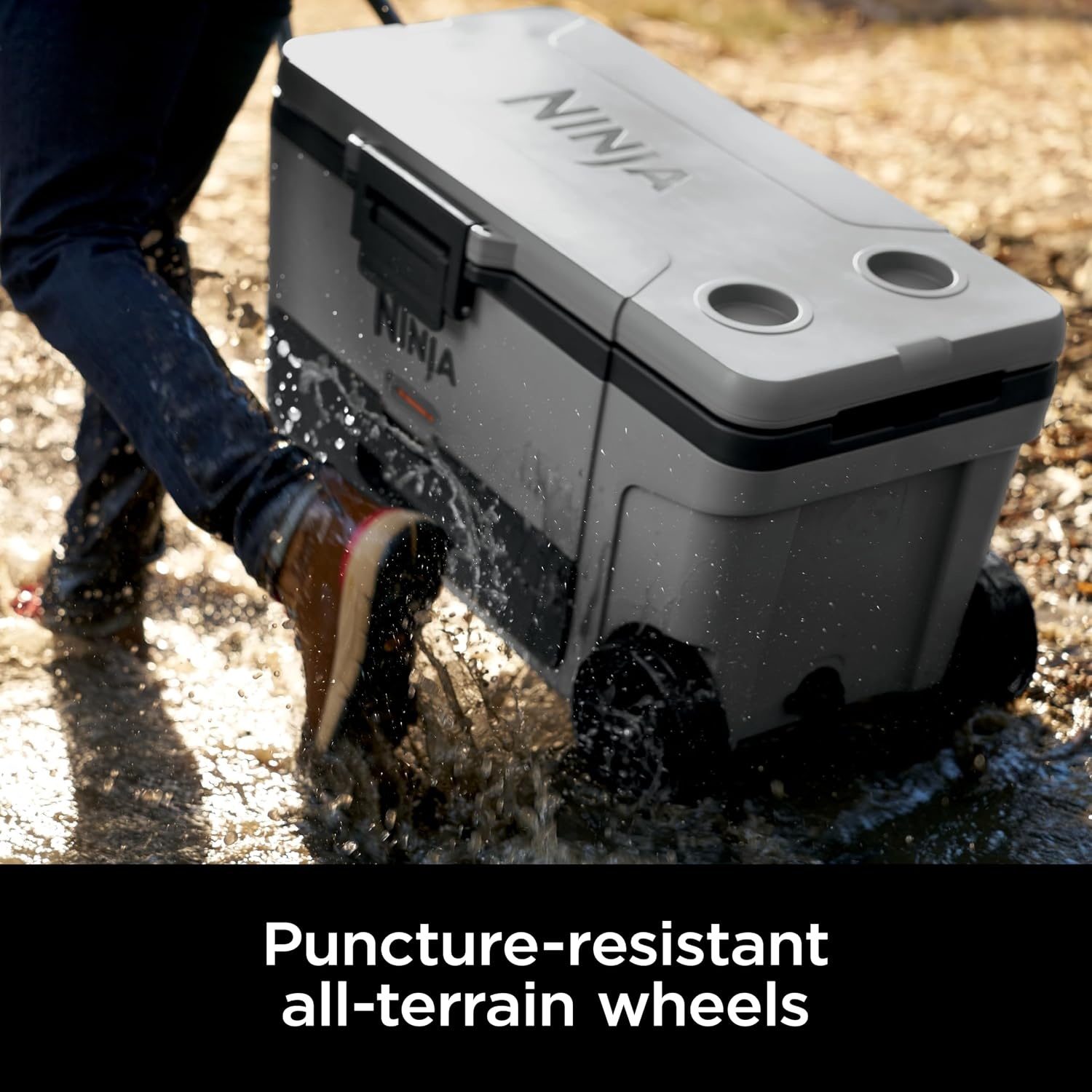 image:imageNinja FrostVault 45qt Cooler with Wheels Dry Storage Drawer Slate GraySlate Gray