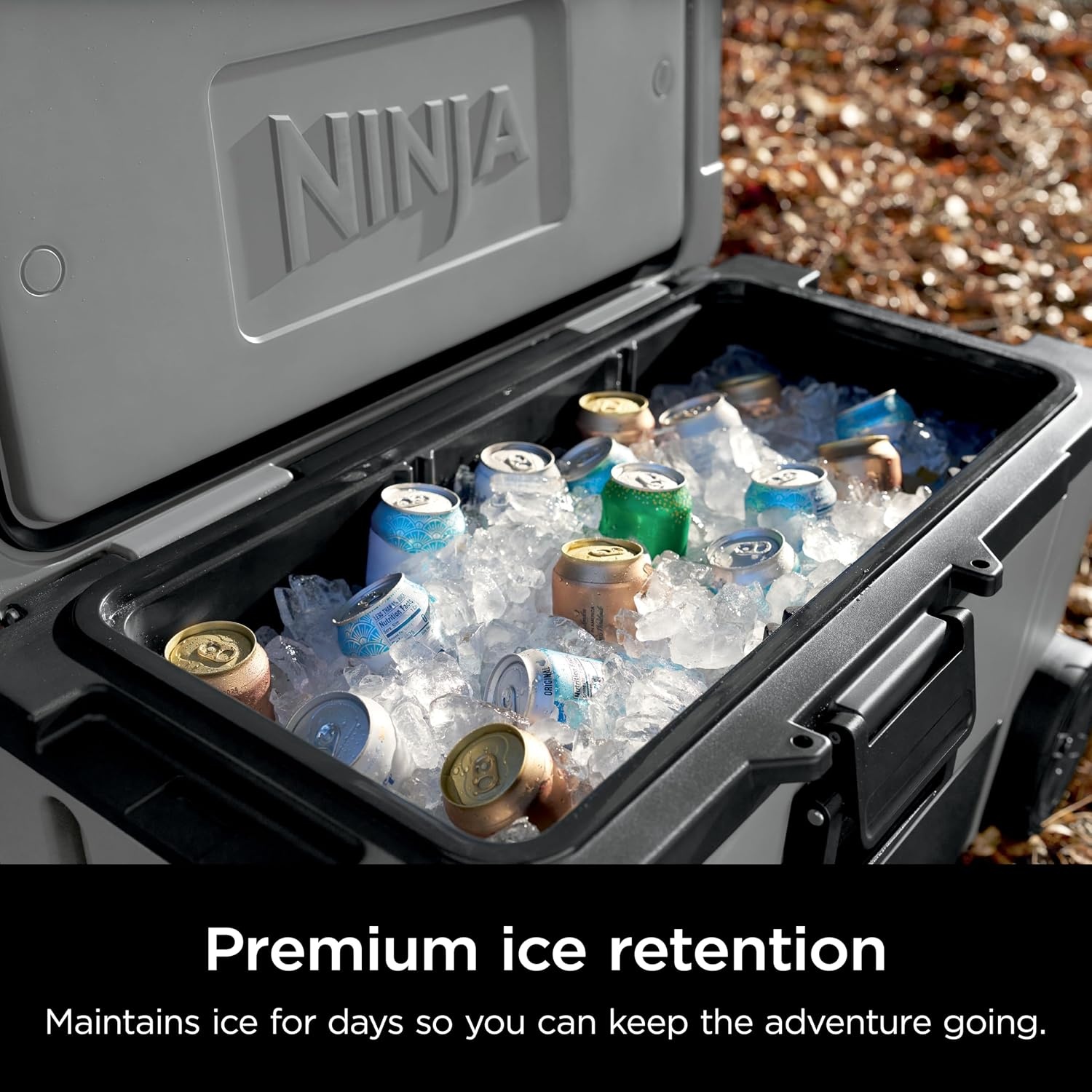image:imageNinja FrostVault 45qt Cooler with Wheels Dry Storage Drawer Slate GraySlate Gray