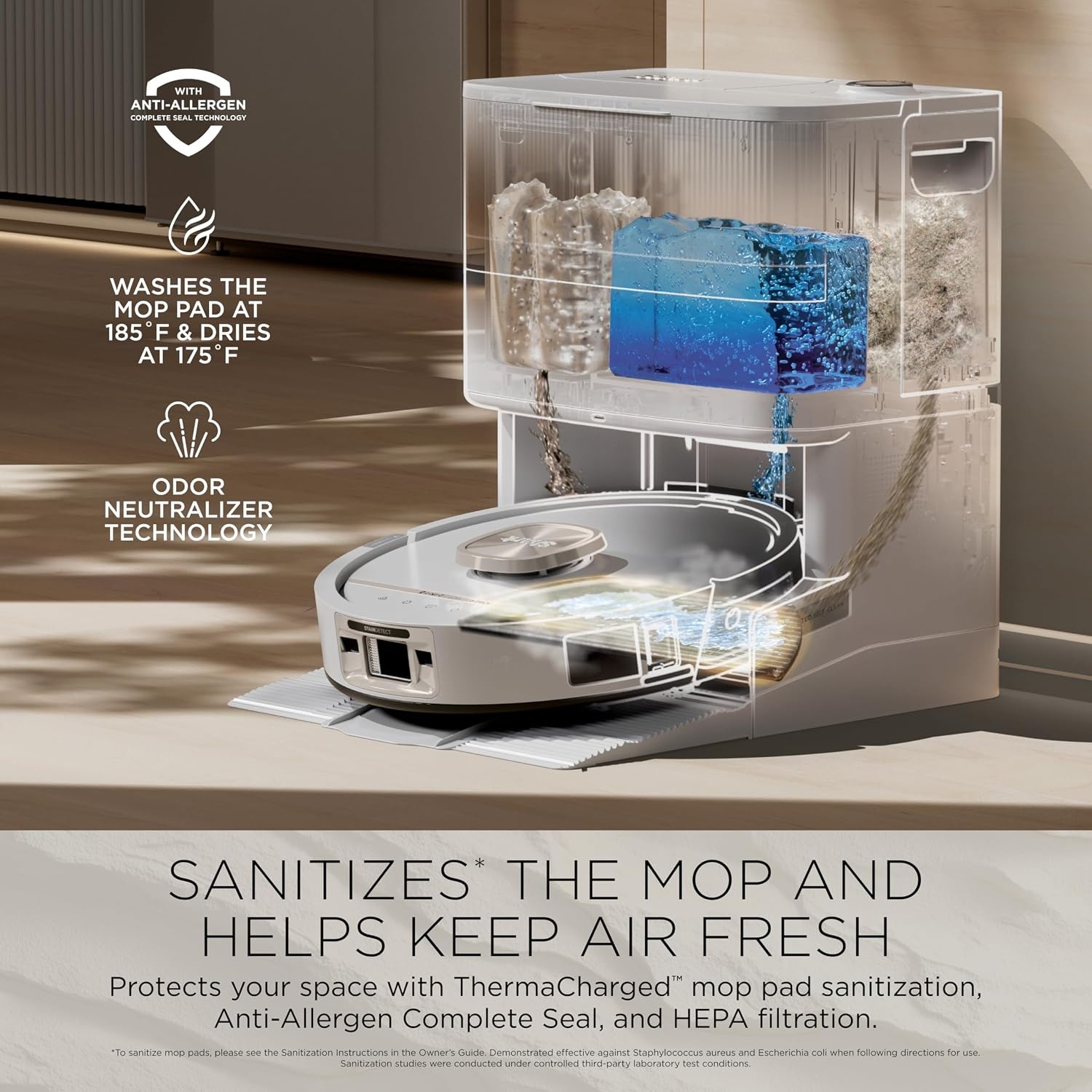 image:imageShark UV Reveal PowerDetect Wet amp Dry Robot Vacuum AV3000XEBlue Harbor