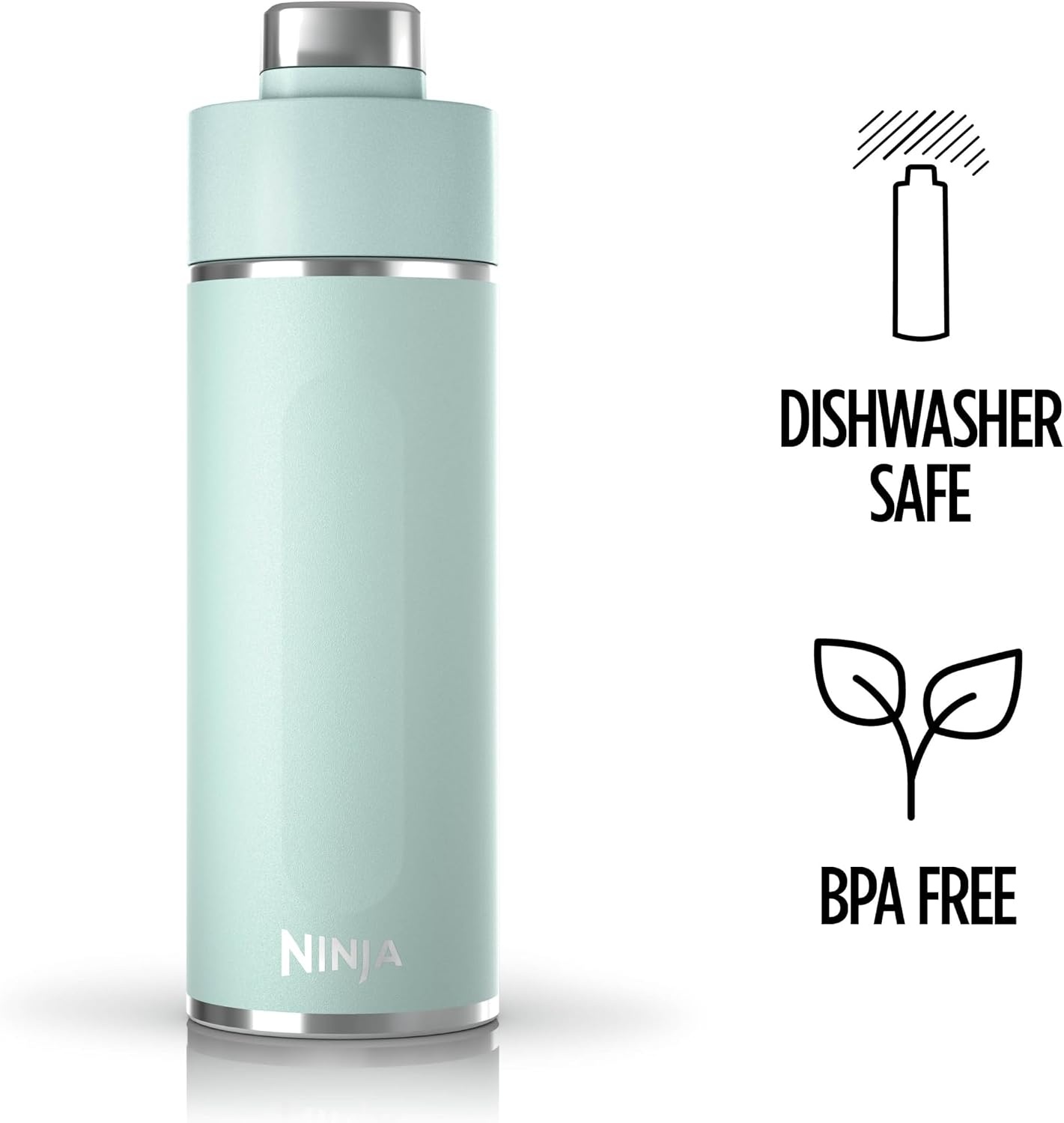 image:imageNinja DW2401GY Thirsti 24oz Travel Water Bottle For Carbonated Sparkling Drinks Colder and Fizzier Longer Leak Proof 24 Hrs Cold Dishwasher Safe Stainless Steel Insulated Tumbler Charcoal GrayMint