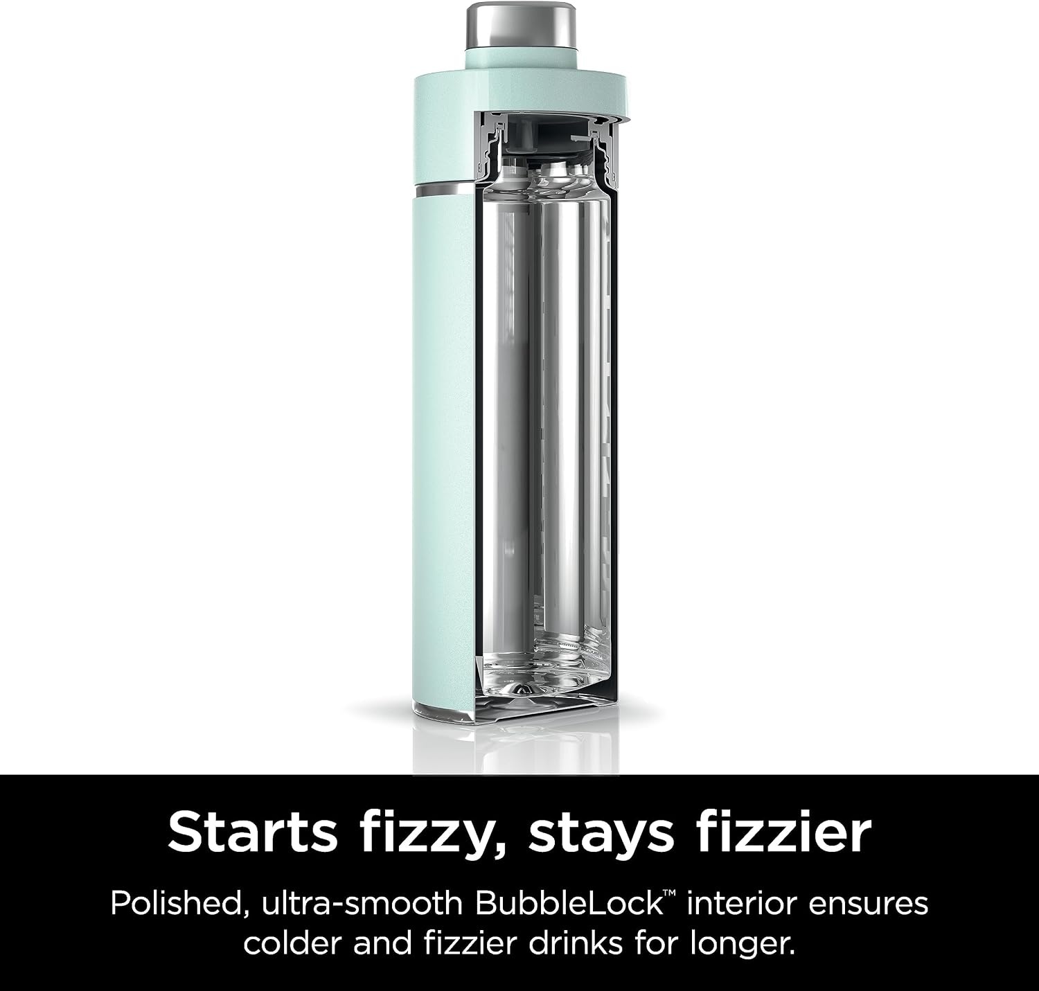 image:imageNinja DW2401GY Thirsti 24oz Travel Water Bottle For Carbonated Sparkling Drinks Colder and Fizzier Longer Leak Proof 24 Hrs Cold Dishwasher Safe Stainless Steel Insulated Tumbler Charcoal GrayMint