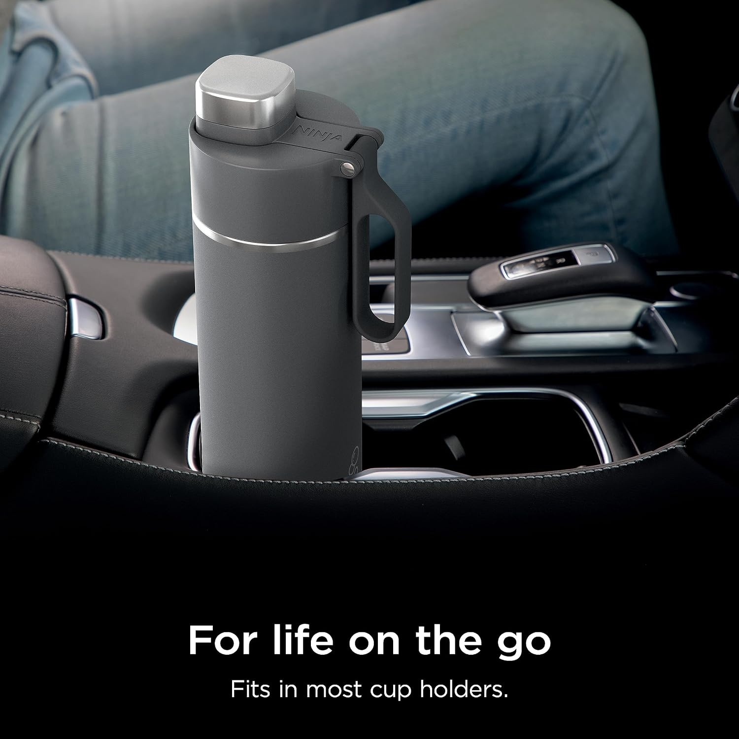 image:imageNinja DW2401GY Thirsti 24oz Travel Water Bottle For Carbonated Sparkling Drinks Colder and Fizzier Longer Leak Proof 24 Hrs Cold Dishwasher Safe Stainless Steel Insulated Tumbler Charcoal GrayGray