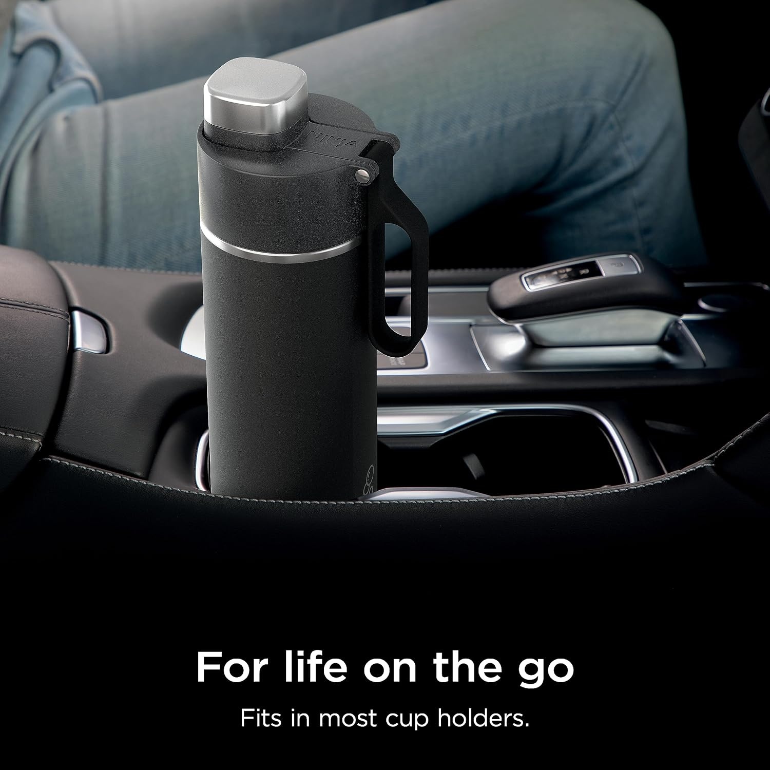 image:imageNinja DW2401GY Thirsti 24oz Travel Water Bottle For Carbonated Sparkling Drinks Colder and Fizzier Longer Leak Proof 24 Hrs Cold Dishwasher Safe Stainless Steel Insulated Tumbler Charcoal GrayBlack