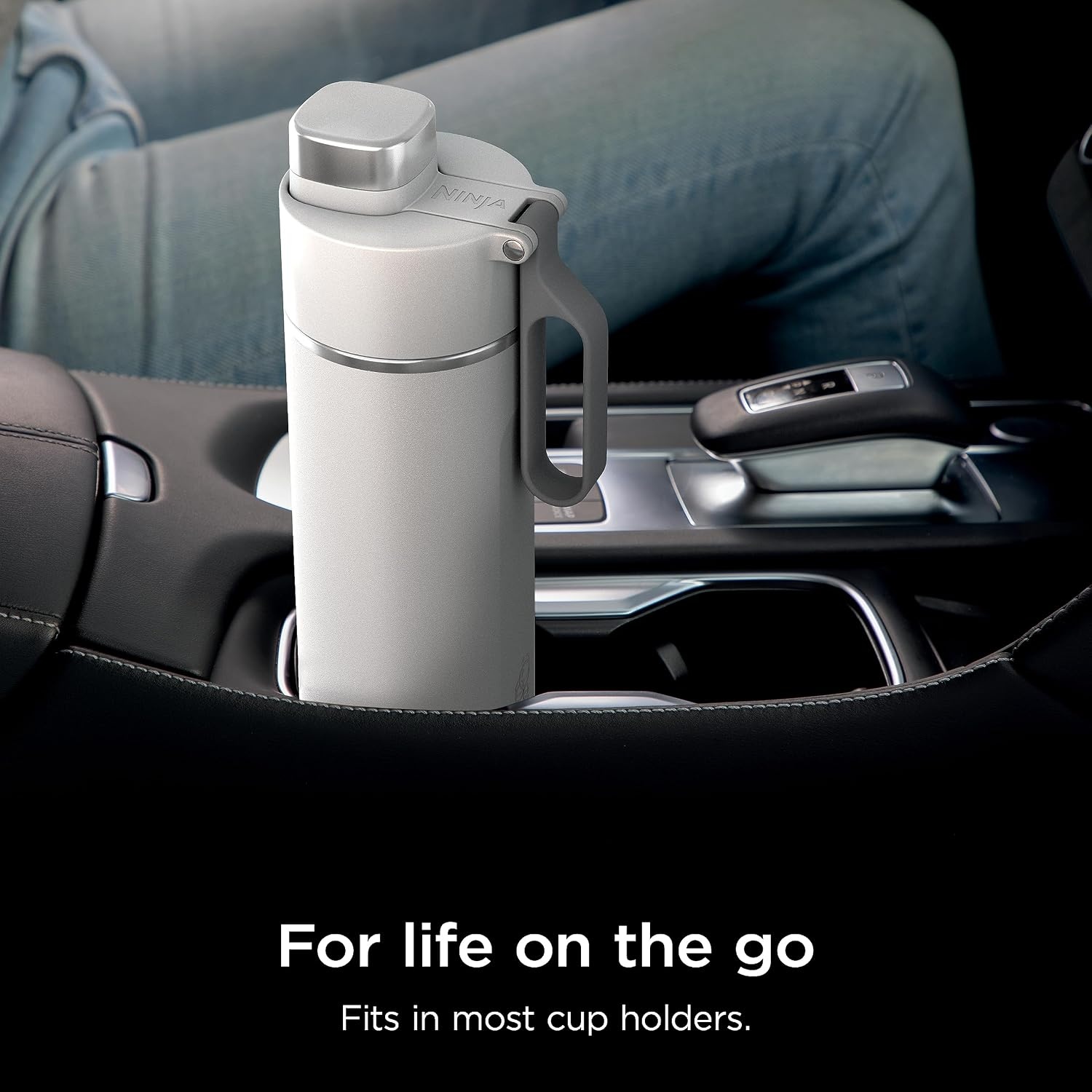 image:imageNinja DW2401GY Thirsti 24oz Travel Water Bottle For Carbonated Sparkling Drinks Colder and Fizzier Longer Leak Proof 24 Hrs Cold Dishwasher Safe Stainless Steel Insulated Tumbler Charcoal GrayWhite