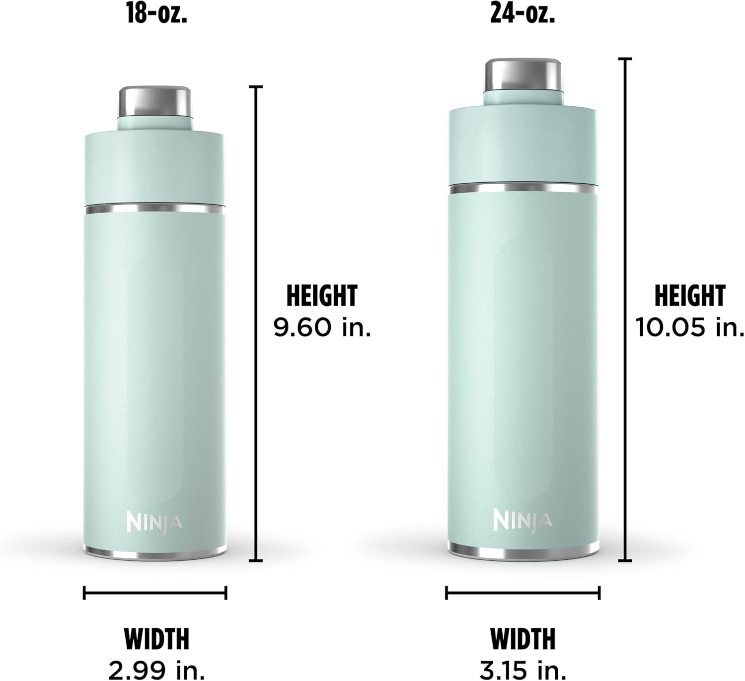 image:imageNinja DW2401GY Thirsti 24oz Travel Water Bottle For Carbonated Sparkling Drinks Colder and Fizzier Longer Leak Proof 24 Hrs Cold Dishwasher Safe Stainless Steel Insulated Tumbler Charcoal GrayMint