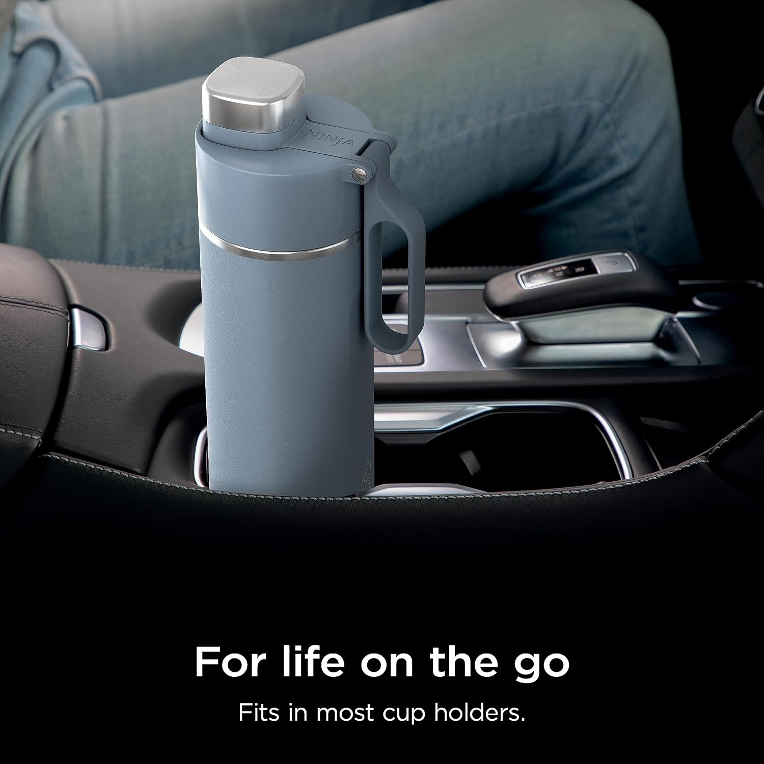 image:imageNinja DW2401GY Thirsti 24oz Travel Water Bottle For Carbonated Sparkling Drinks Colder and Fizzier Longer Leak Proof 24 Hrs Cold Dishwasher Safe Stainless Steel Insulated Tumbler Charcoal GrayBlue