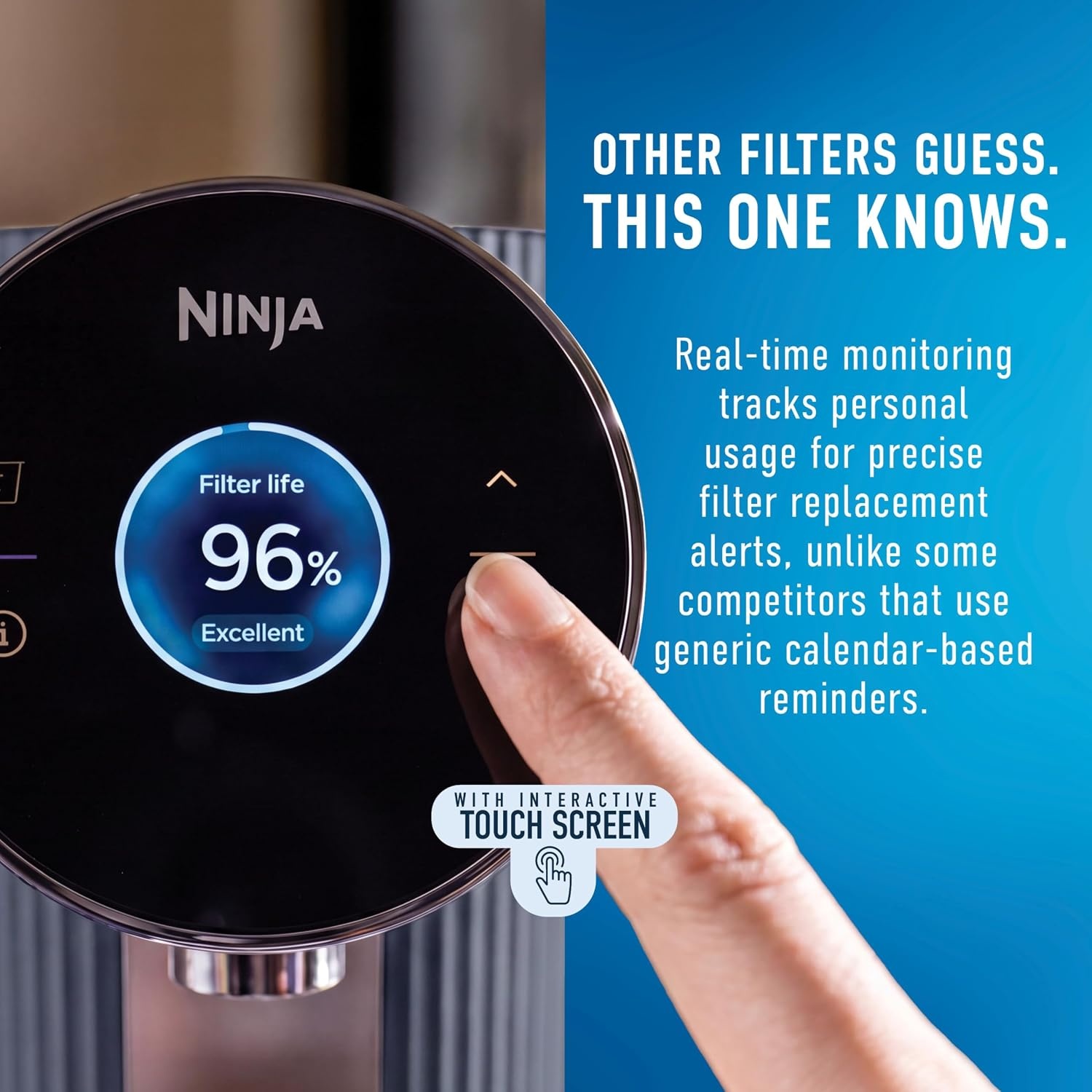image:imageNinja HydraSense Intelligent Water Filtration System WF1001WH1HydraSense Blue