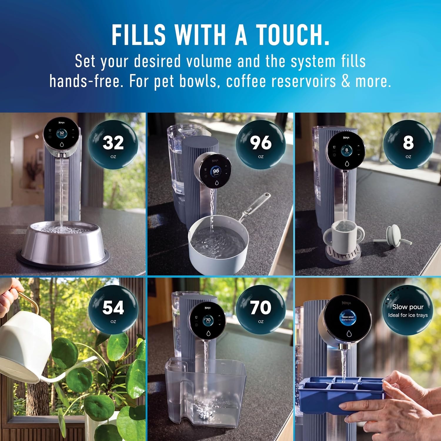 image:imageNinja HydraSense Intelligent Water Filtration System WF1001WH1HydraSense Blue