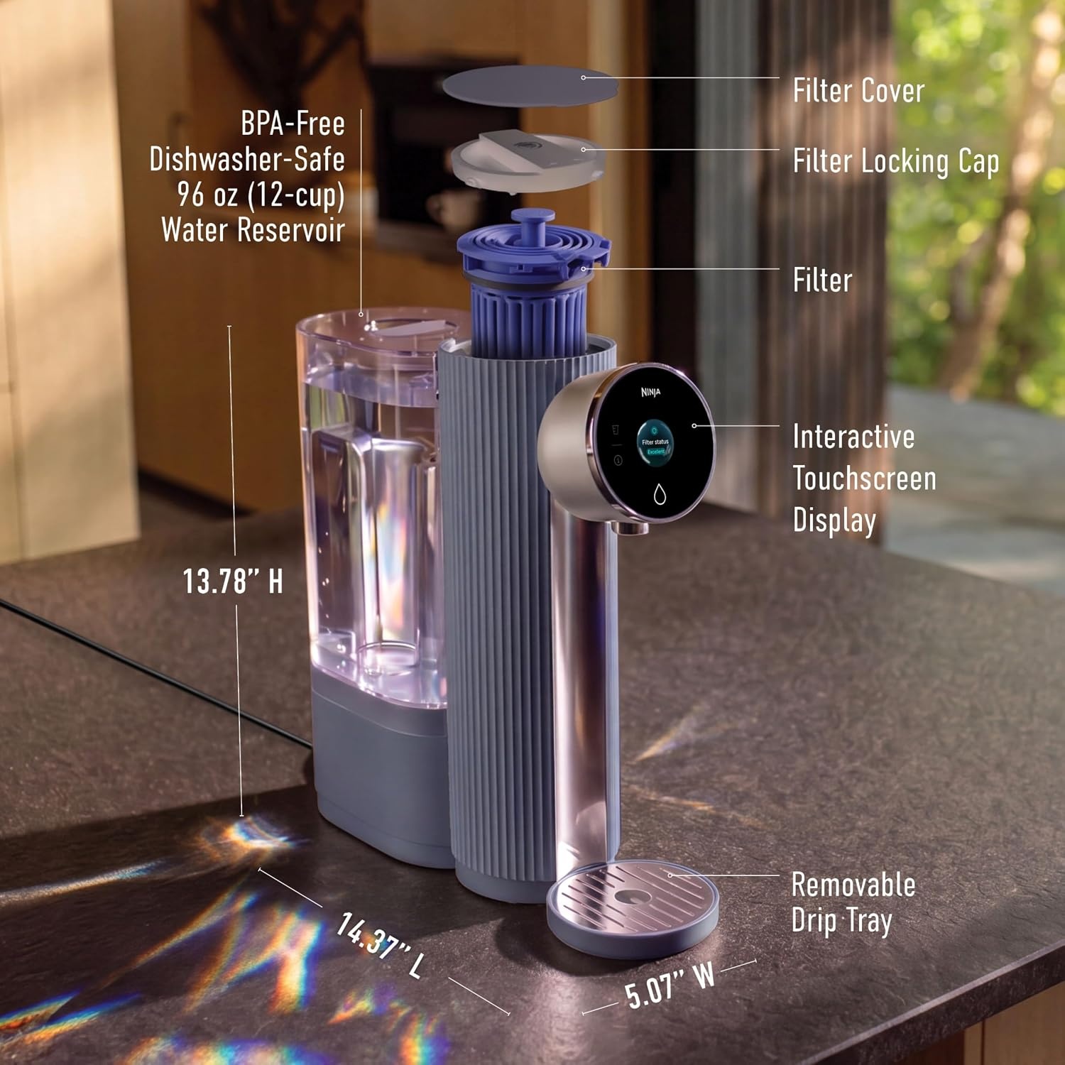 image:imageNinja HydraSense Intelligent Water Filtration System WF1001WH1HydraSense Blue