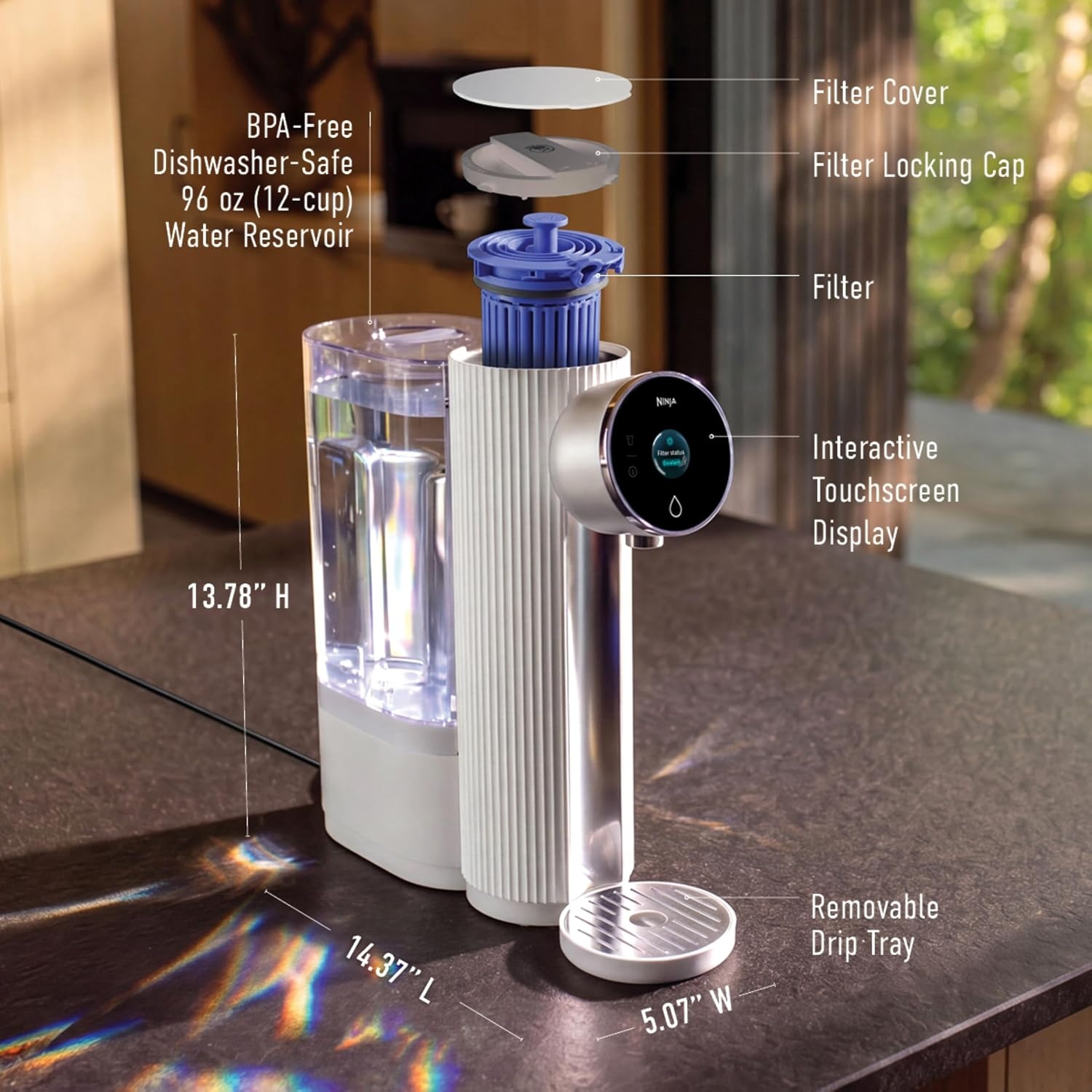 image:imageNinja HydraSense Intelligent Water Filtration System WF1001WH1HydraSense White