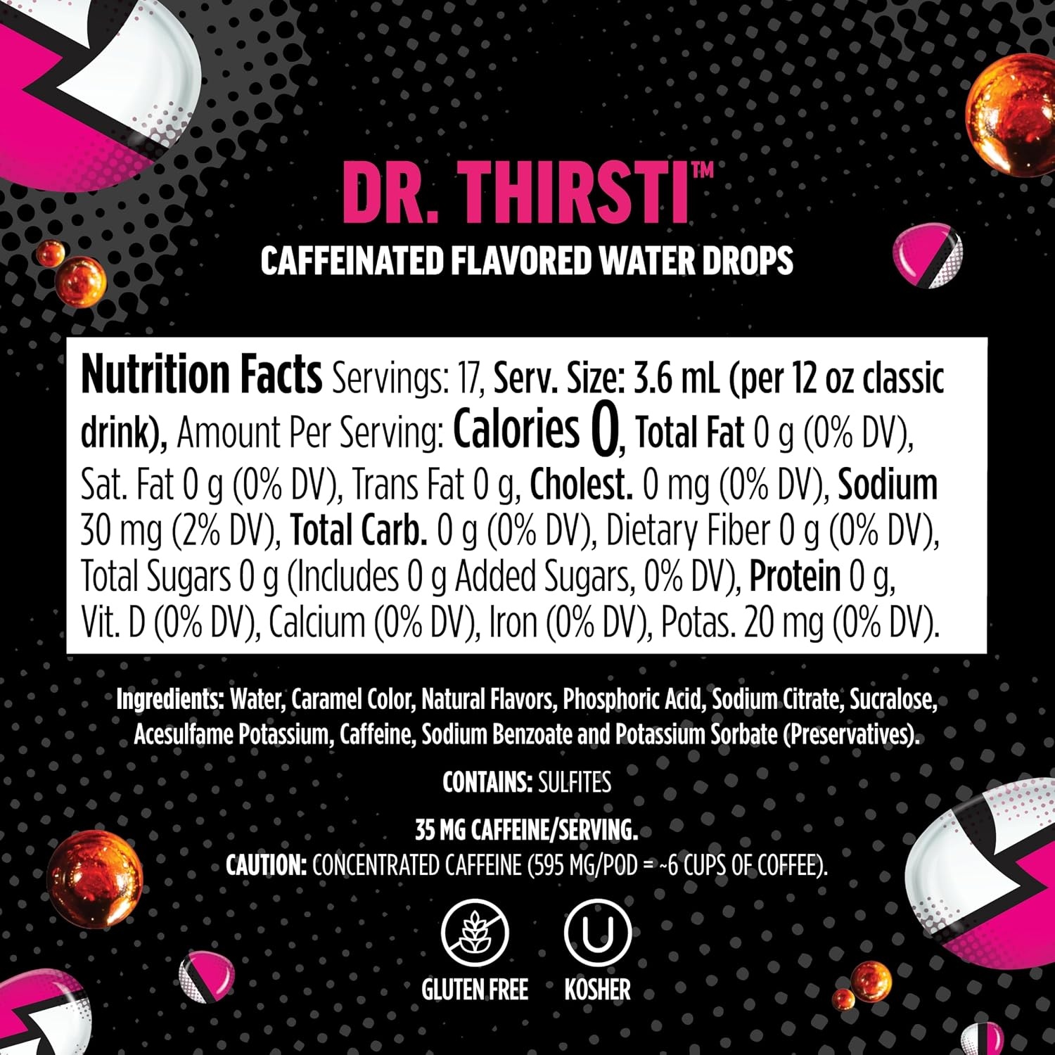 image:imageNinja Thirsti Flavored Water Drops Zero Soda Orange Soda Zero Calories207 Fl Oz Pack of 6