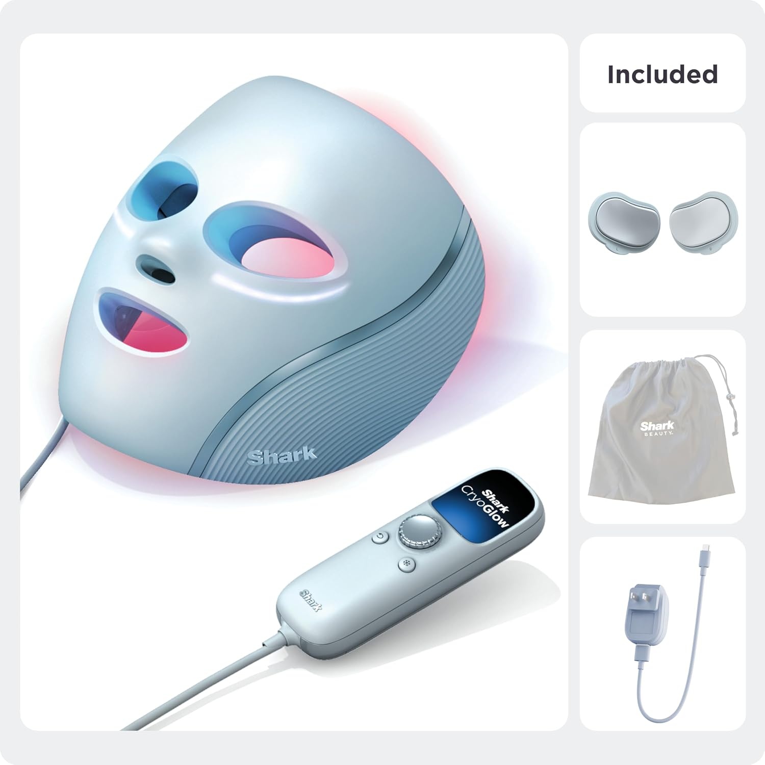 image:imageShark CryoGlow LED Face Mask in Rose Glow FW312PKBlue Frost