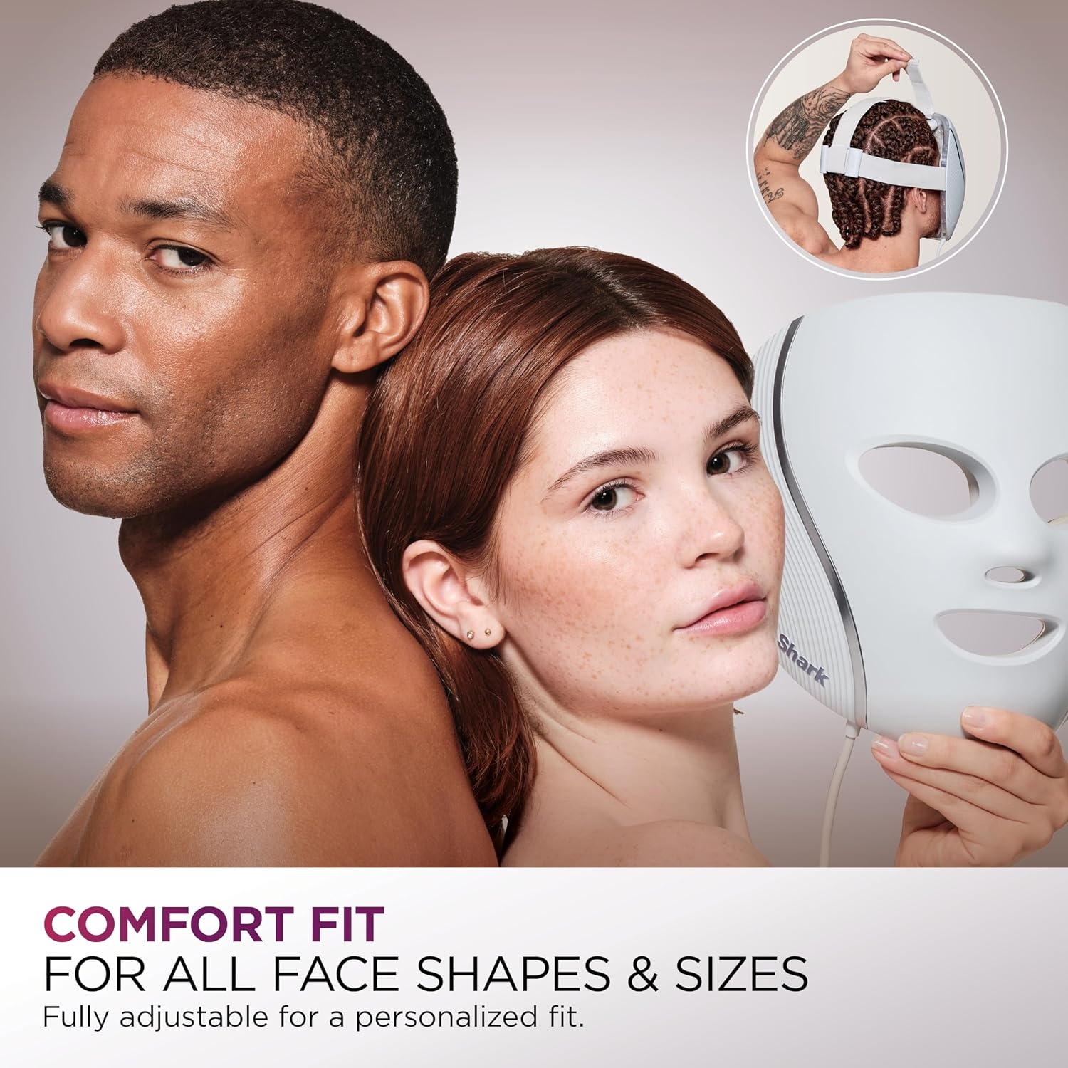 image:imageShark CryoGlow LED Face Mask in Rose Glow FW312PKLilac Chill