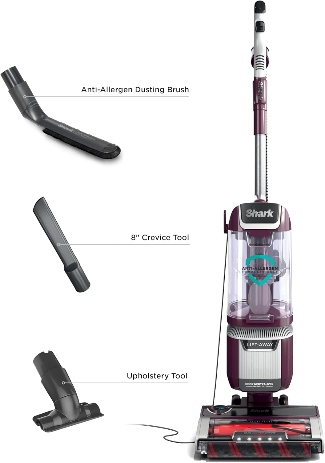 image:imageShark Detect Pro LiftAway ADV Vacuum DuoClean Detect Evergreen LA802Rotator Pet LiftAway w DuoClean