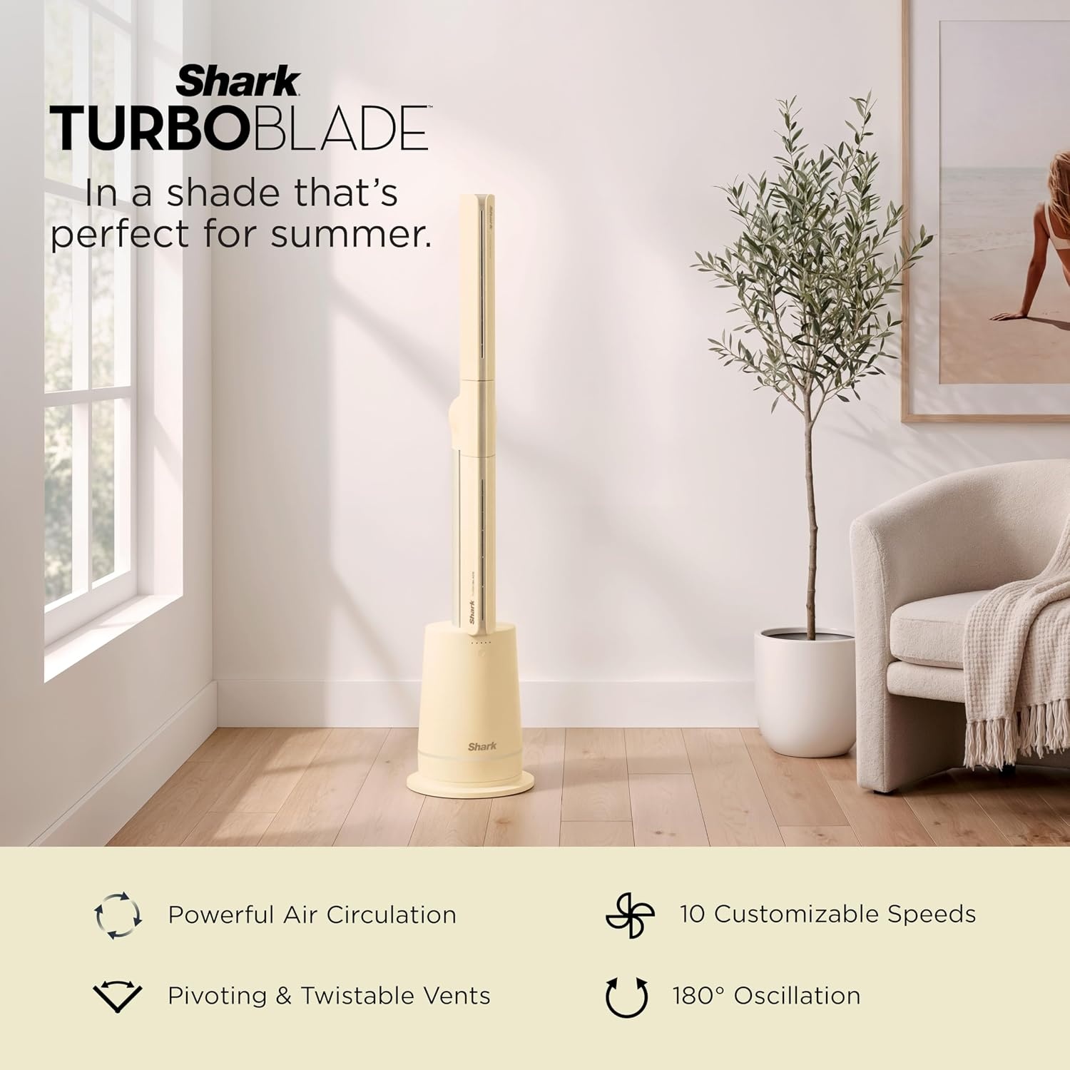 image:imageShark TurboBlade Bladeless Tower Fan Charcoal TF202SButter