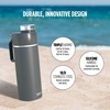 Ninja DW2401GY Thirsti 24oz Travel Water Bottle, For Carbonated Sparkling Drinks, Colder and Fizzier Longer, Leak Proof, 24 Hrs Cold, Dishwasher Safe, Stainless Steel Insulated Tumbler, Charcoal Gray(Gray)