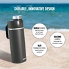 Ninja DW2401GY Thirsti 24oz Travel Water Bottle, For Carbonated Sparkling Drinks, Colder and Fizzier Longer, Leak Proof, 24 Hrs Cold, Dishwasher Safe, Stainless Steel Insulated Tumbler, Charcoal Gray(Black)