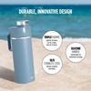 Ninja DW2401GY Thirsti 24oz Travel Water Bottle, For Carbonated Sparkling Drinks, Colder and Fizzier Longer, Leak Proof, 24 Hrs Cold, Dishwasher Safe, Stainless Steel Insulated Tumbler, Charcoal Gray(Blue)